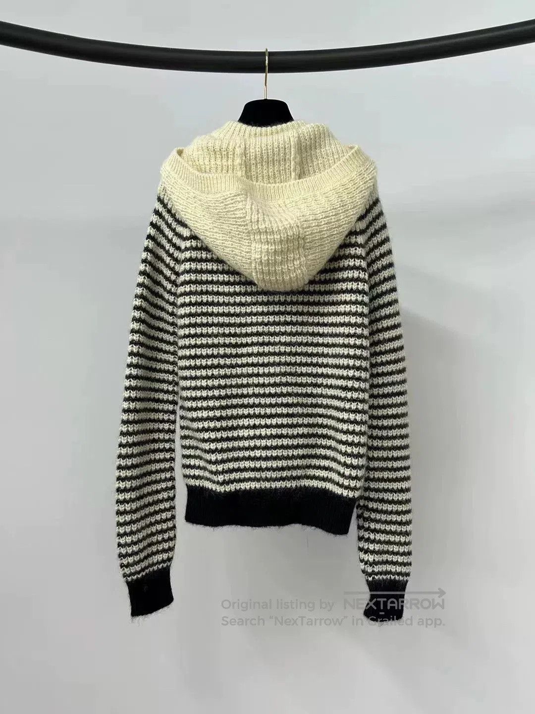 Saint Laurent Paris Saint Laurent Striped Hooded Sweater. Size XS / US 0-2 / IT 36-38 - 2 Thumbnail