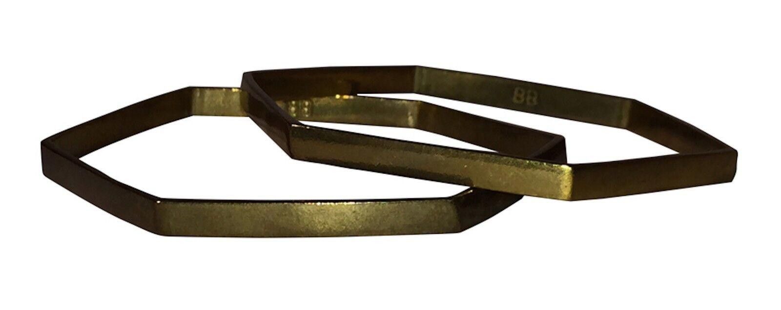 Designer Bing Bang Hexagon Brass Bangle Set Size ONE SIZE - 1 Thumbnail