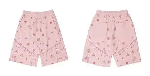Jean 21SS Indigo Union Japan Pink Bandana Paisley Sweatshorts Size US 31 - 2 Thumbnail