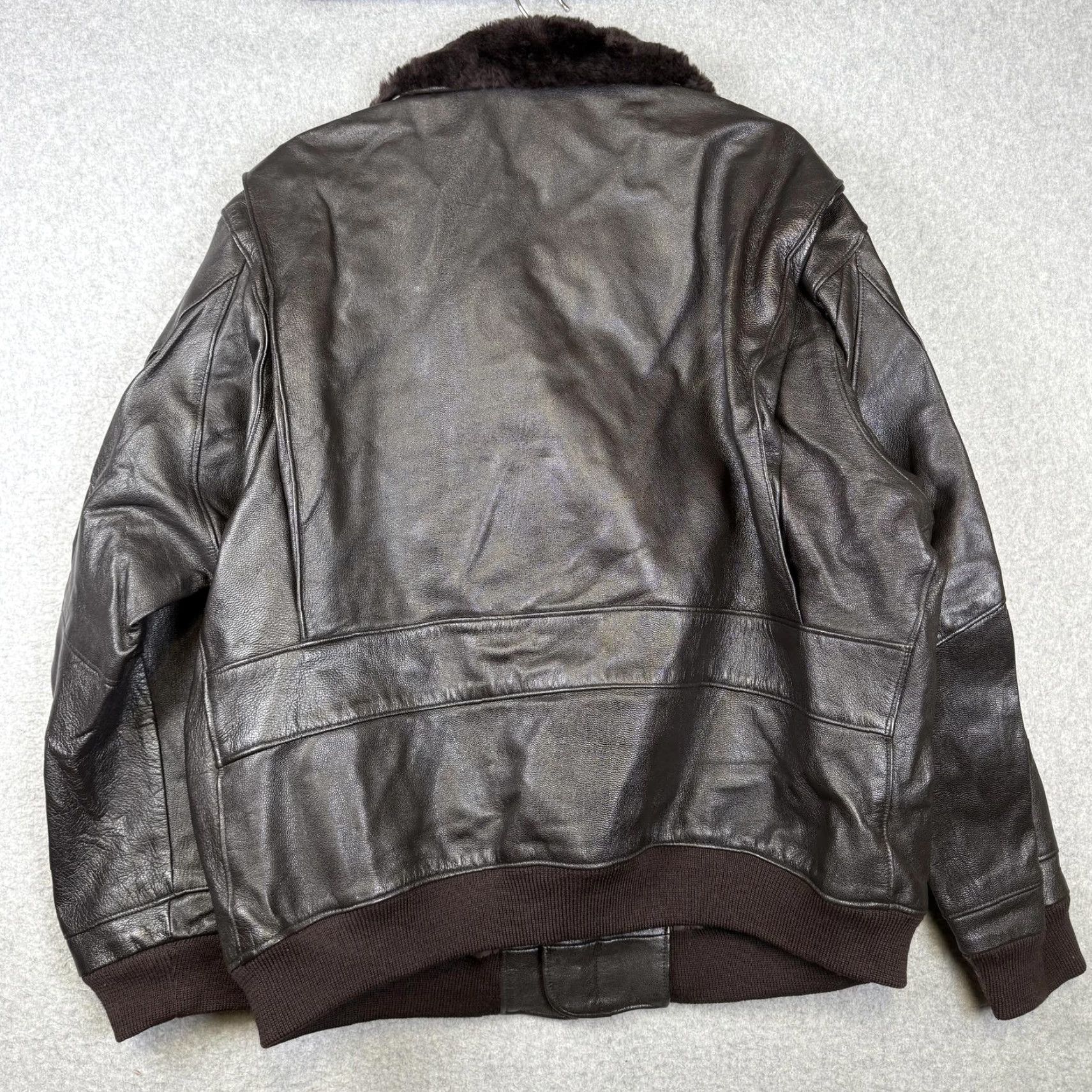 Vintage VINTAGE US NAVY G1 INTERMEDIATE FLIGHT JACKET Lambskin Wool Mouton Collar Men XXL Leather Bomber Jacket Coat Black Mens Size US XXL / EU 58 / 5 - 6 Thumbnail