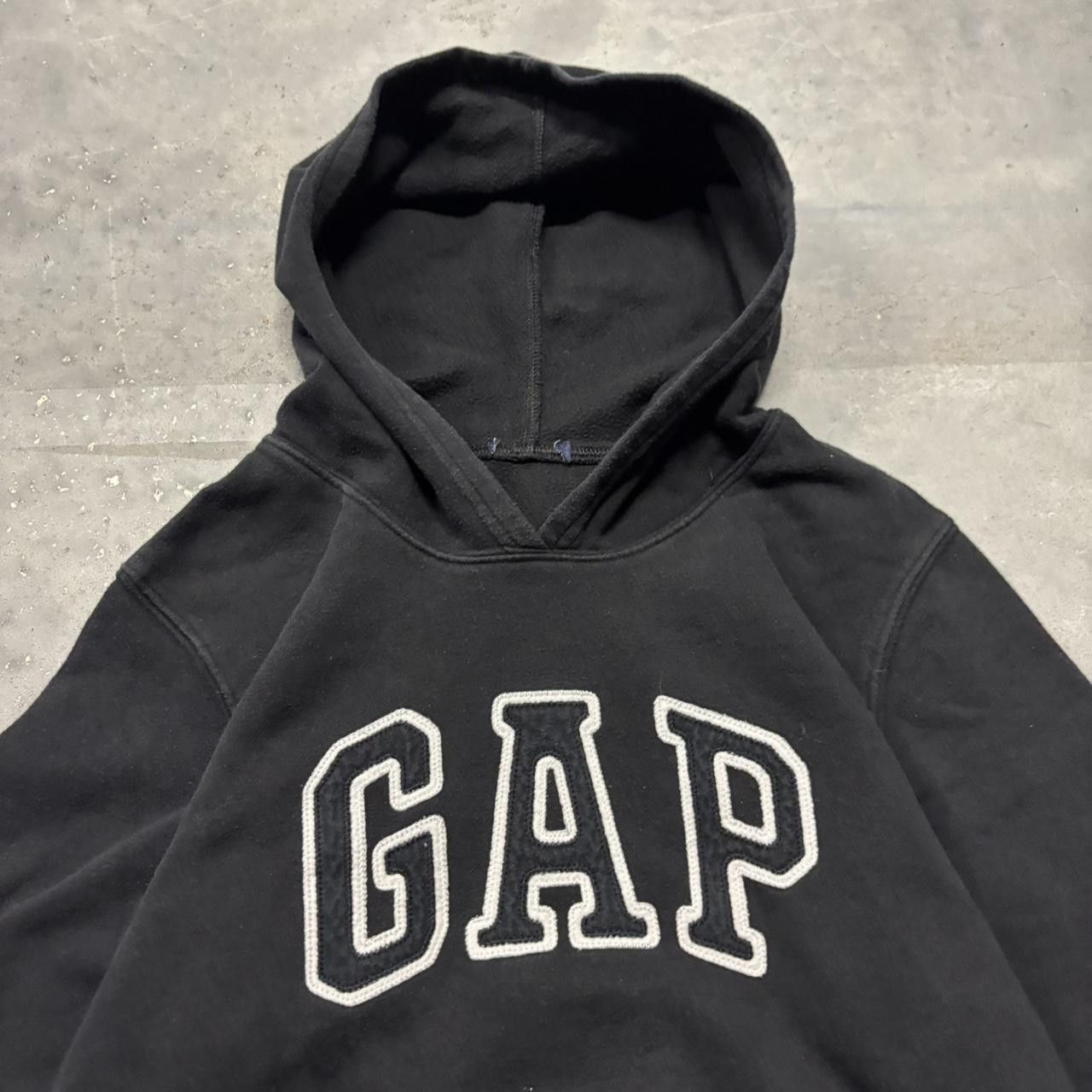 Gap × Vintage Crazy Vintage Y2K/2000s Black Gap Spellout Essential Hoodie! Size M / US 6-8 / IT 42-44 - 2 Thumbnail