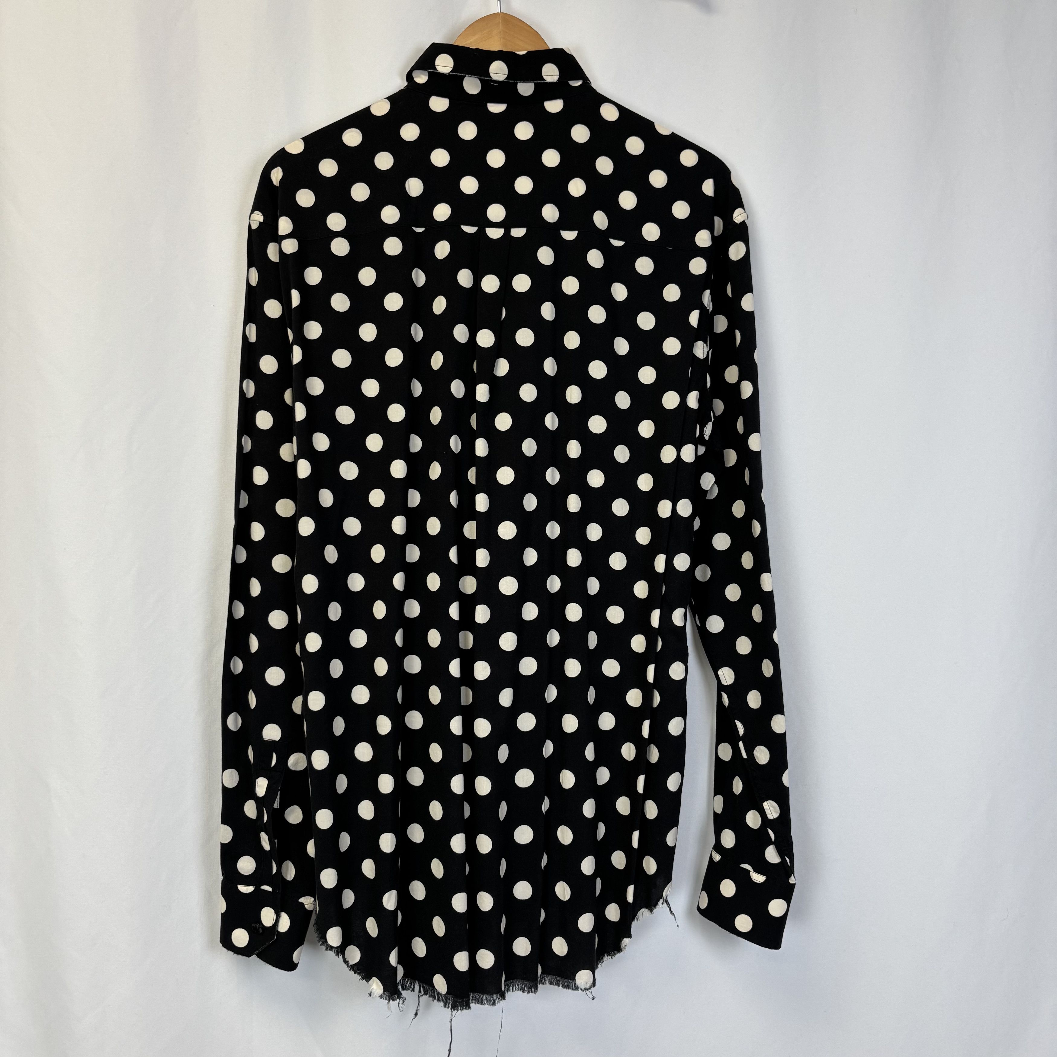 Saint Laurent Paris Hedi Slimane Saint Laurent 2014 Silk Polka Dots Shirt Size US L / EU 52-54 / 3 - 2 Thumbnail
