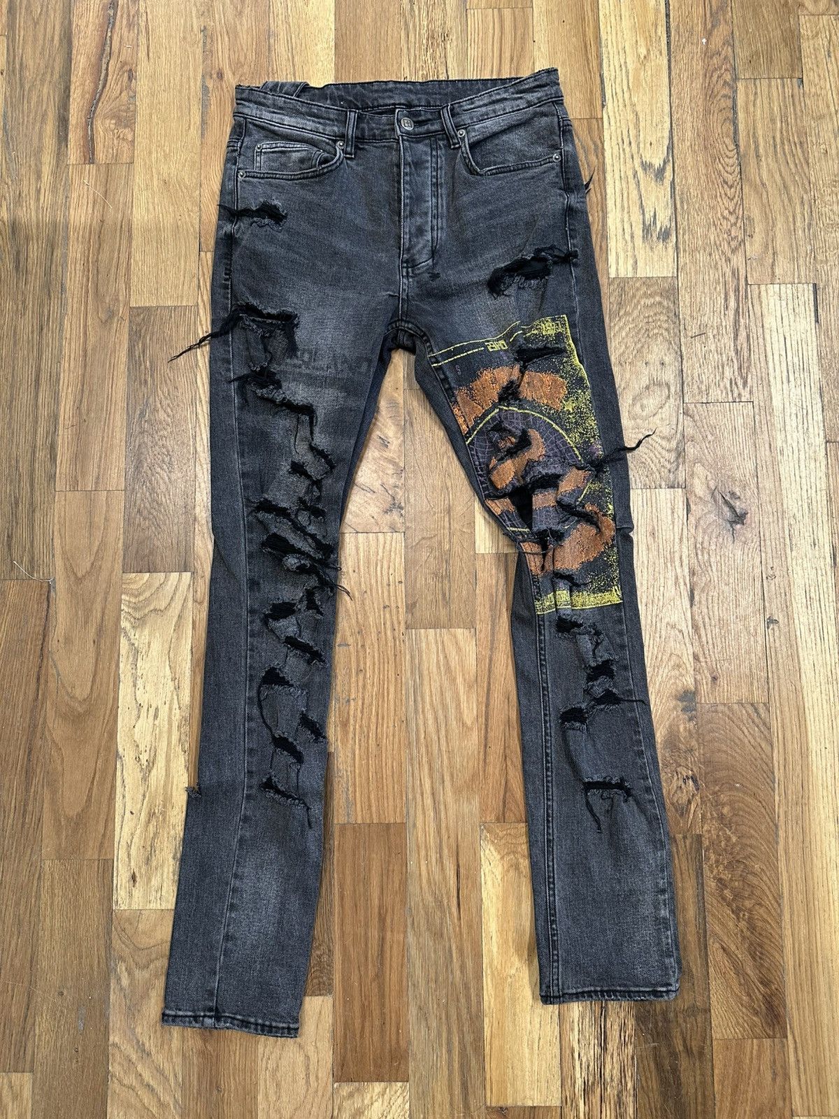 Ksubi Ksubi Hardcore Angst Distressed Black Denim Jeans Sz 31 Size US 31 - 1 Thumbnail