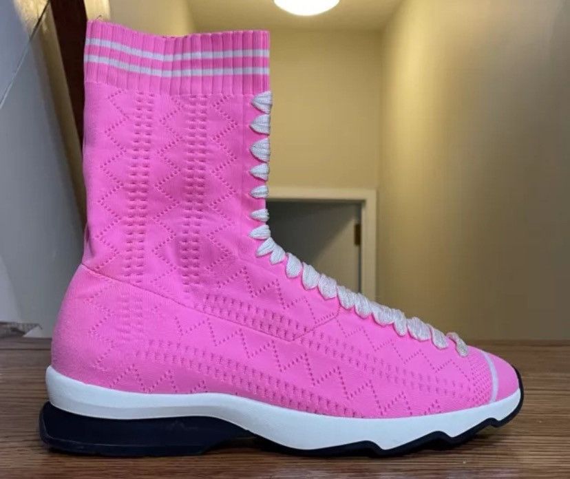 Fendi Fendi Rockoko Sneakers Knitted Sock Pink Women’s 39 Size US 9 / IT 39 - 1 Thumbnail
