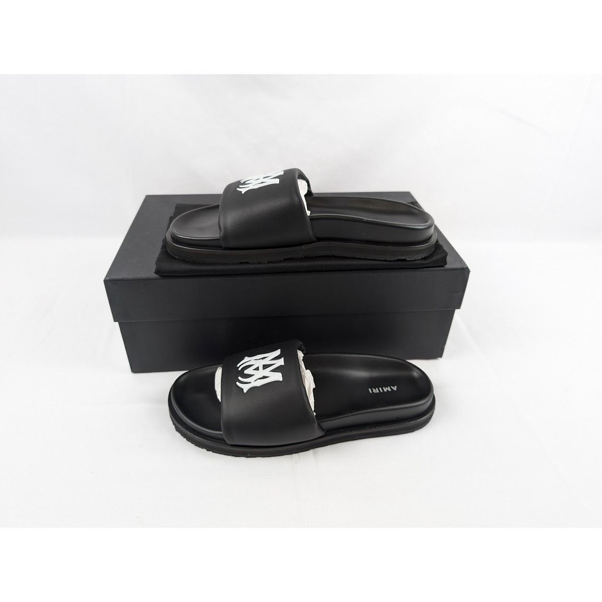 Amiri o1rshd1 Leather Slide in Black / White Size US 7 / EU 40 - 21 Thumbnail