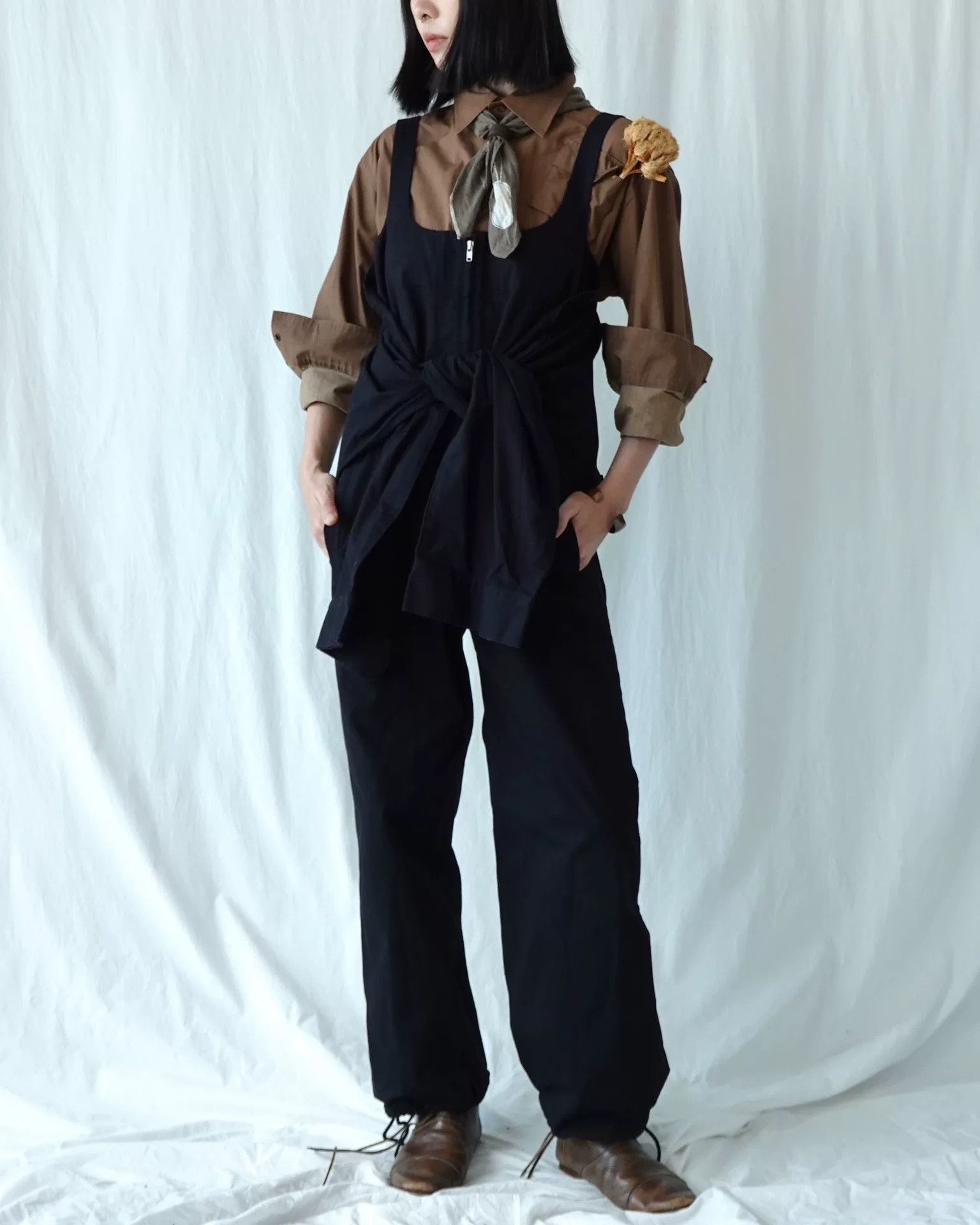 Y's Unique Yohji Yamamoto Dungarees with Sleeves Size 25" / US 0 / IT 36 - 1 Thumbnail