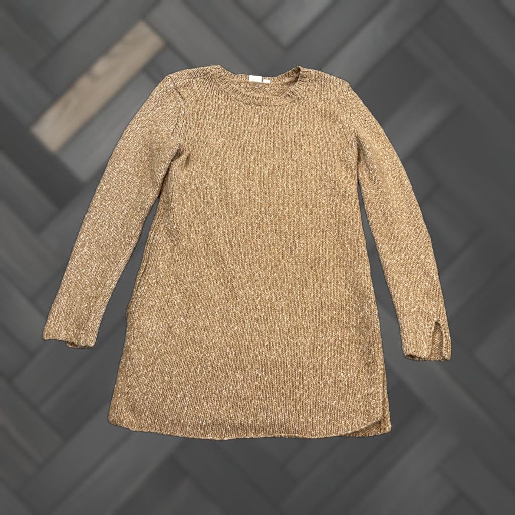 Gap Gap Sweater Tunic Beige Knit Long Sleeve Crew Neck Pullover Womens M, Casual, Regular, Size M, Gap, Solid Pattern Size M / US 6-8 / IT 42-44 - 1 Thumbnail