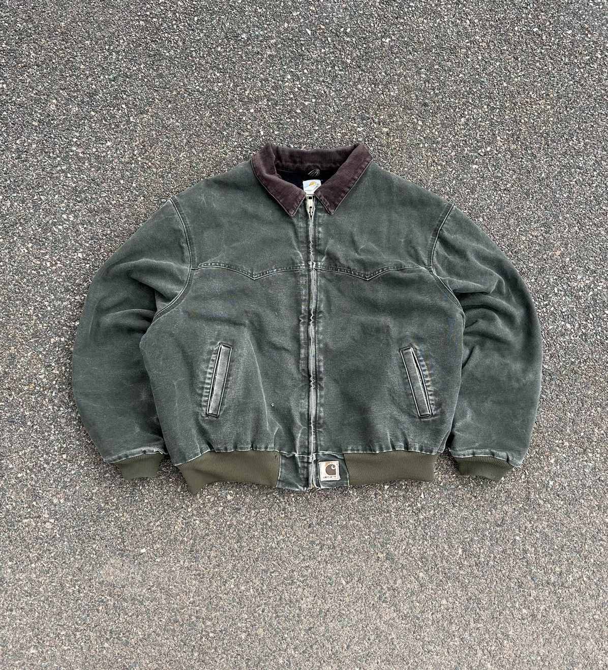 image of 2001 Faded Carhartt J14 ‘Moss’ Santa Fe Jacket in Green, Men's (Size 2XL)