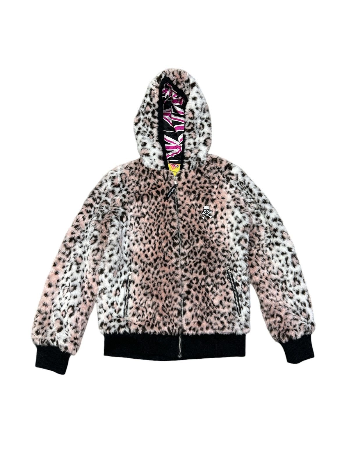 Japanese Brand Y2K Faux Fur Glamour Sexy Slim Fit Wool Zip Up