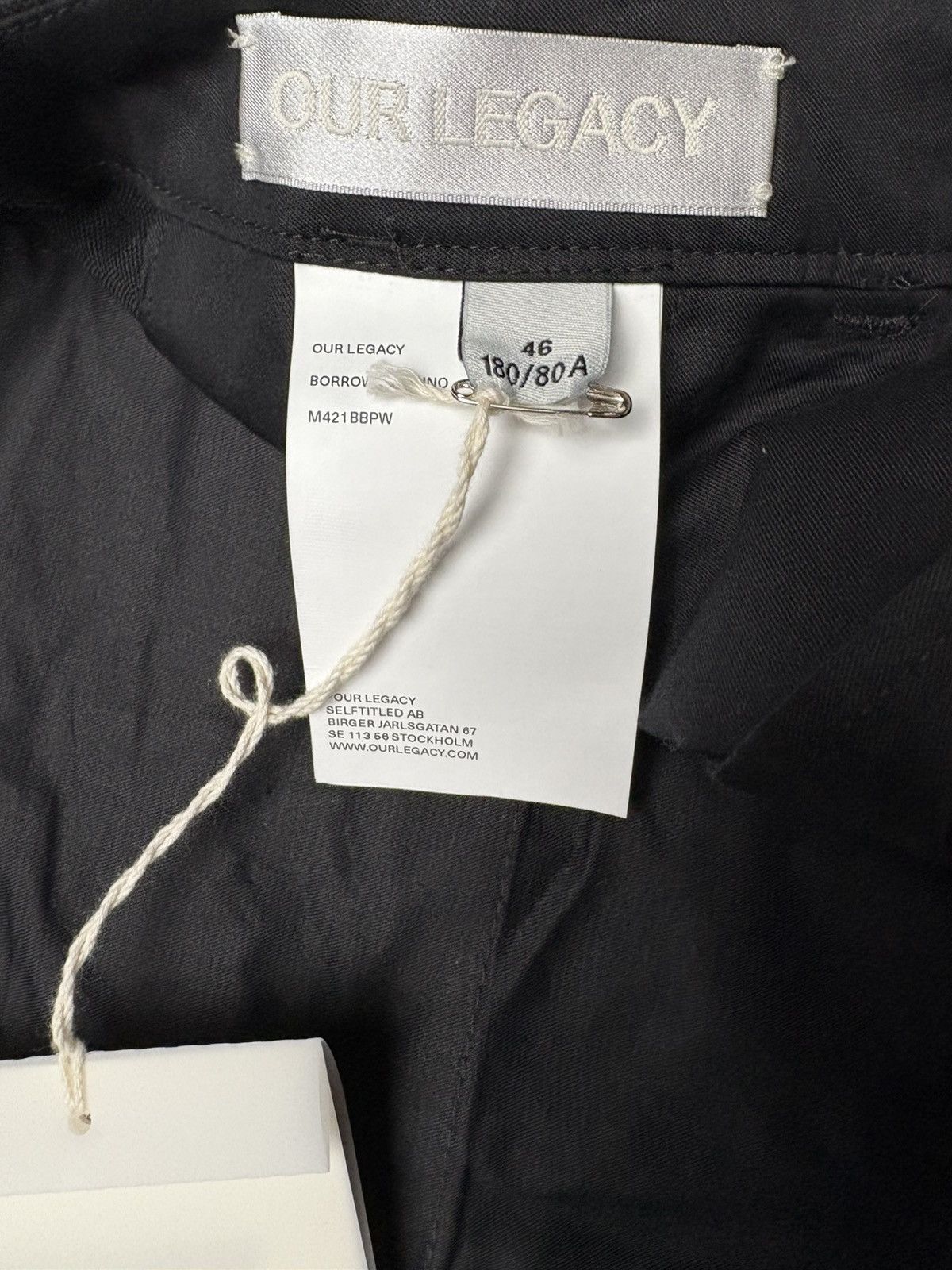 Our Legacy Borrowed Chino in Black Panama Wool Size US 30 / EU 46 - 9 Thumbnail