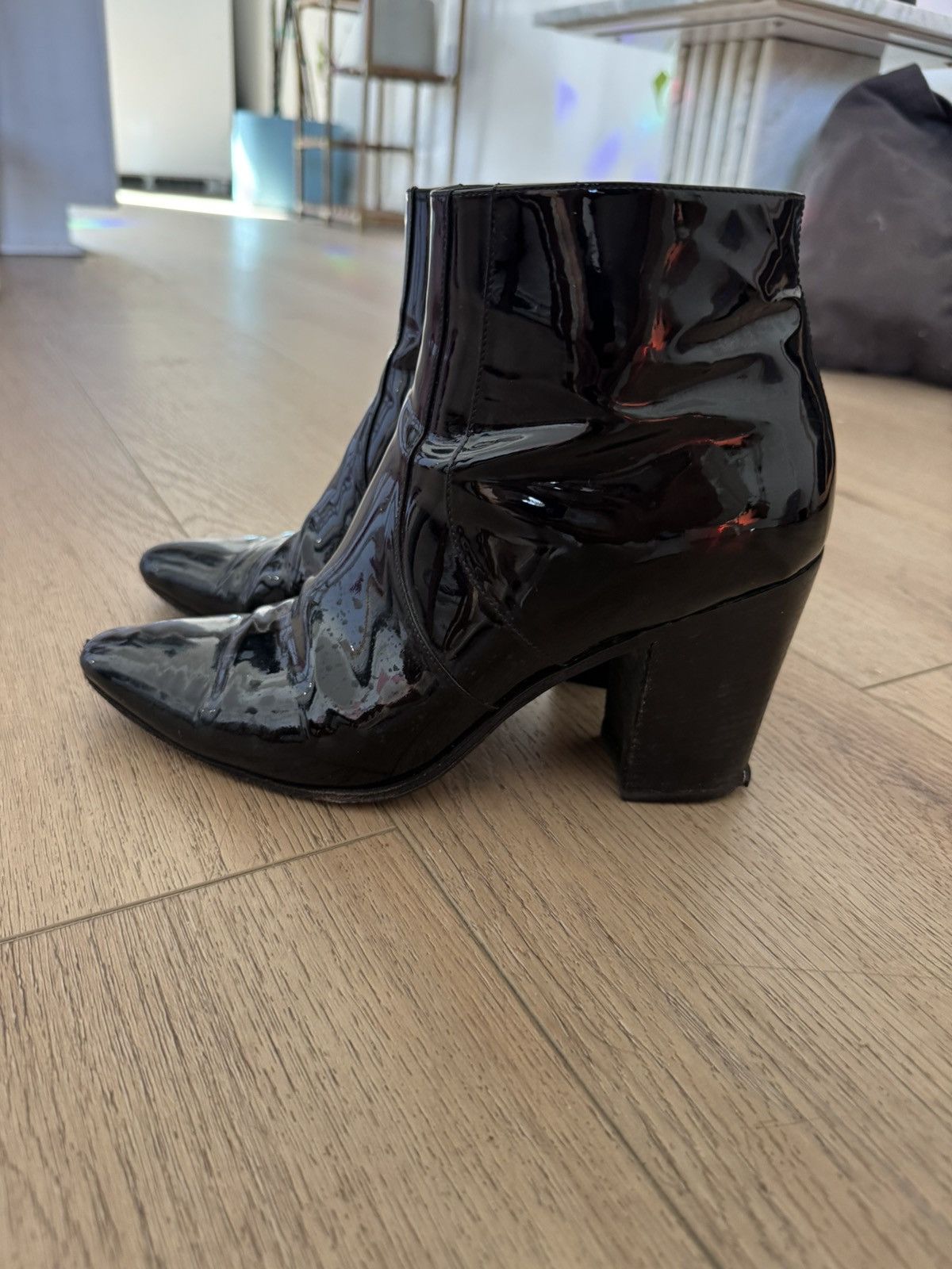 Saint Laurent Paris FW15 French 85 Patent boots Size US 7 / EU 40 - 2 Thumbnail