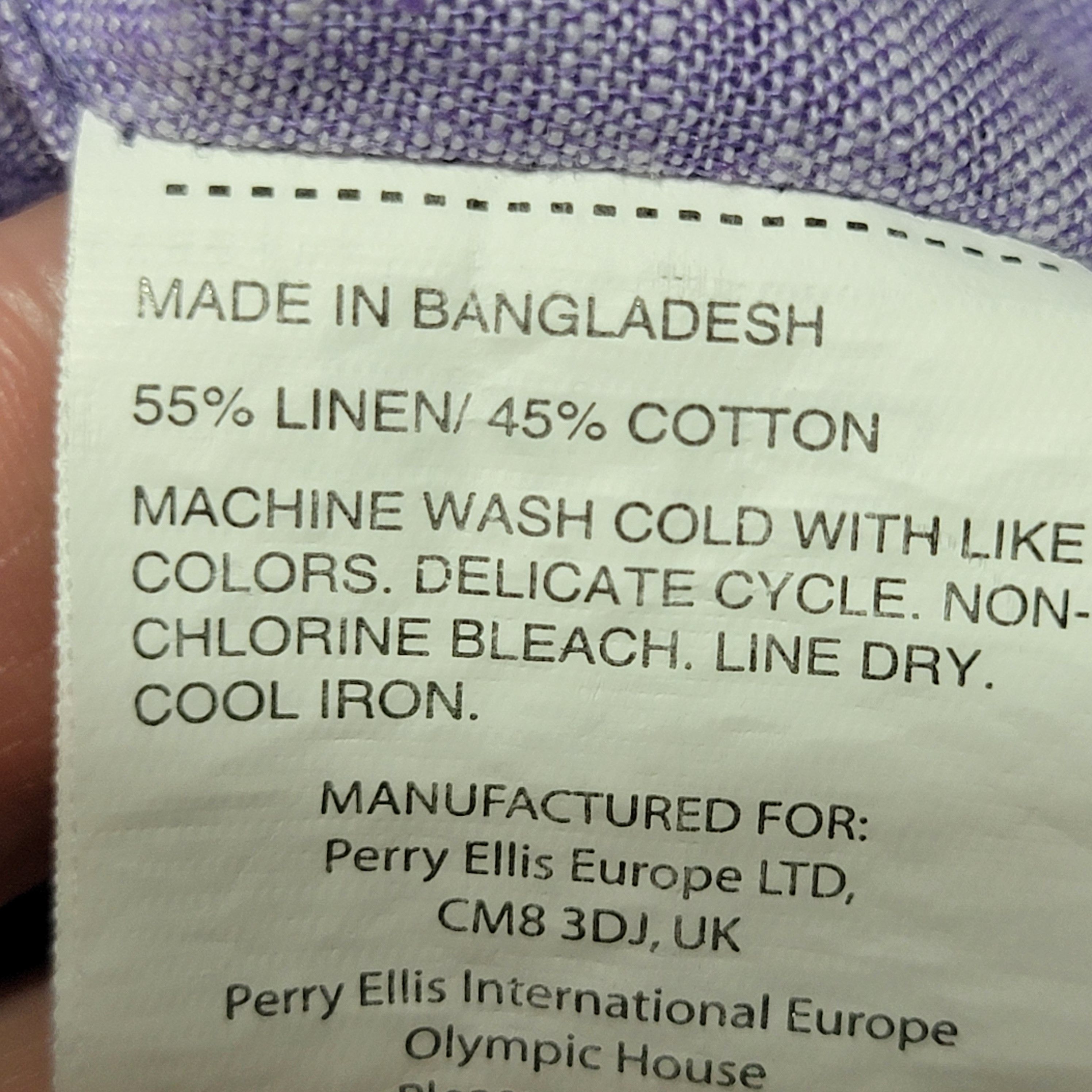Perry Ellis Cafe Luna by Perry Ellis SS 55% Linen Shirt - Size XL Size US XL / EU 56 / 4 - 5 Thumbnail
