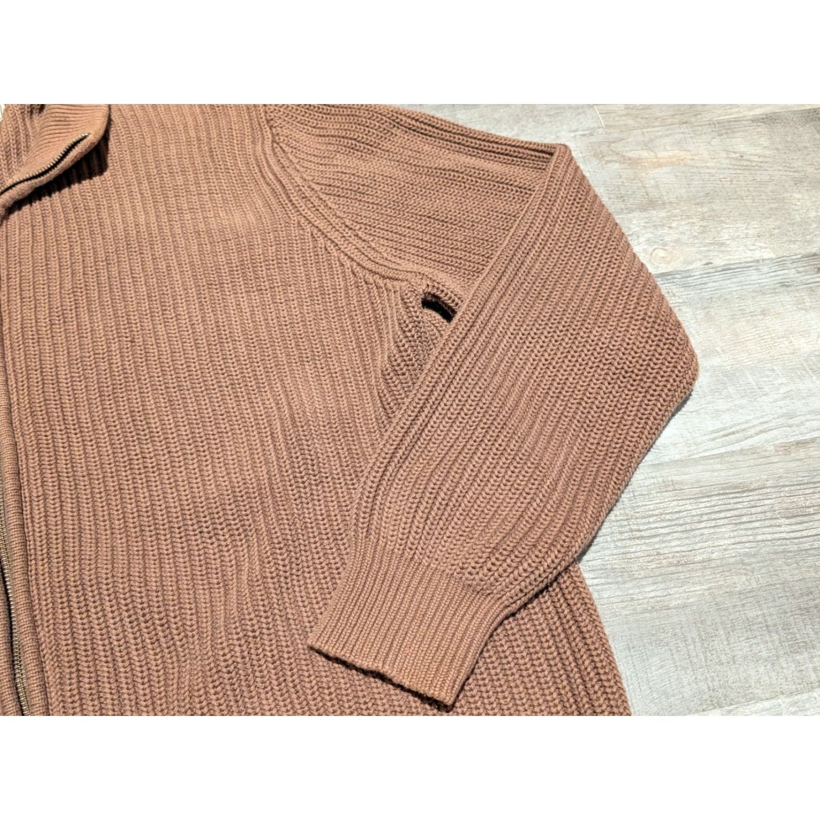 Vintage L.L. Bean Knit Full Zip Sweater Men's 2XL Brown Cotton Long Sleeve Mock Neck Outdoor Size US XXL / EU 58 / 5 - 3 Thumbnail