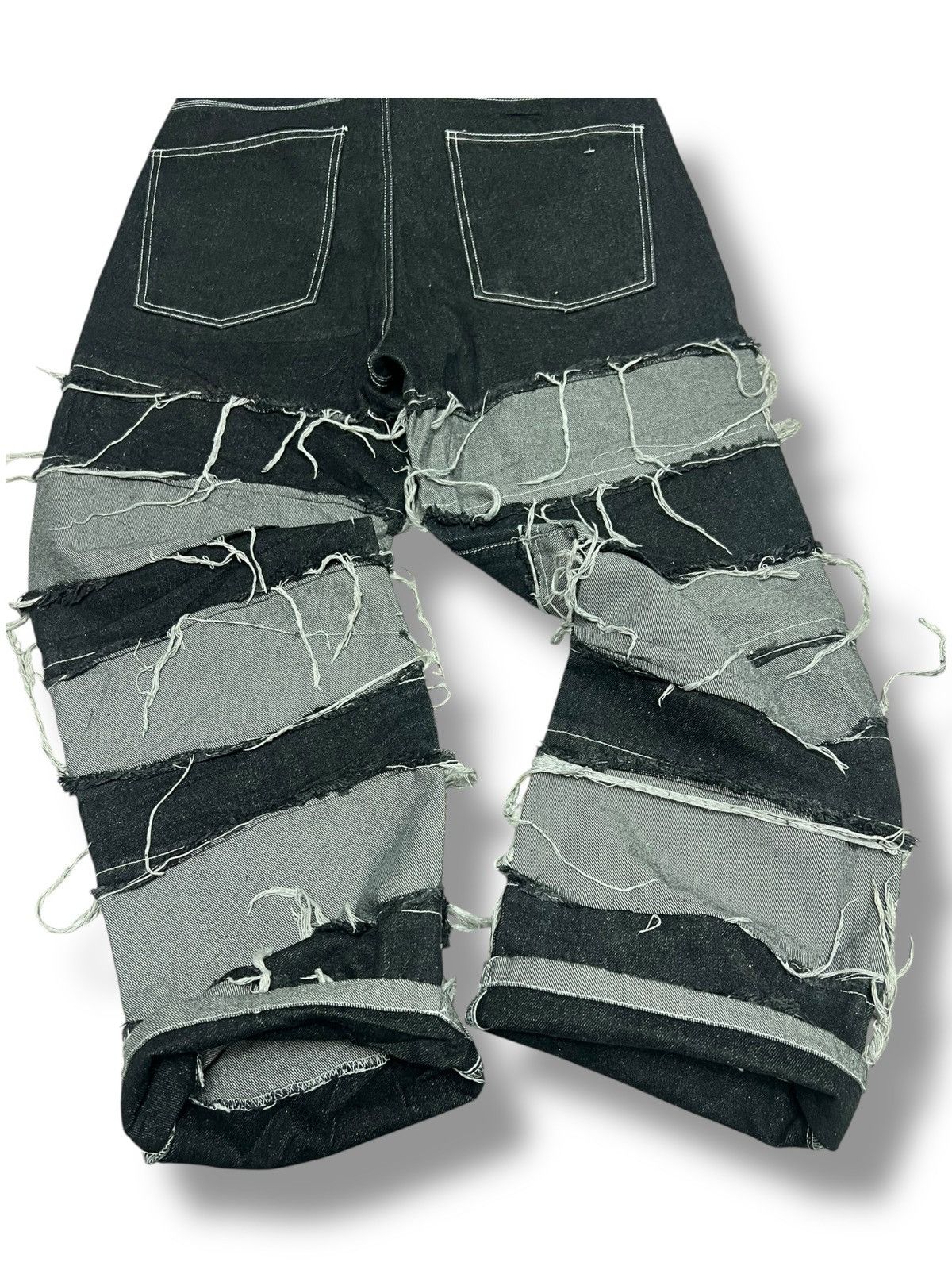 Hysteric Glamour NOVESSEL/Nobesel Borderline Distressed Wide Denim Pants Size US 32 / EU 48 - 18 Thumbnail