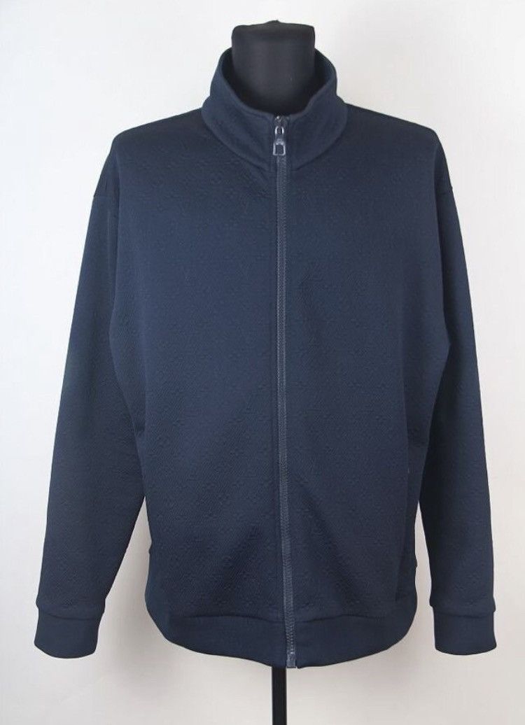 image of Louis Vuitton Monogram Print Track Jacket Zip-Up in Blue, Men's (Size 2XL)