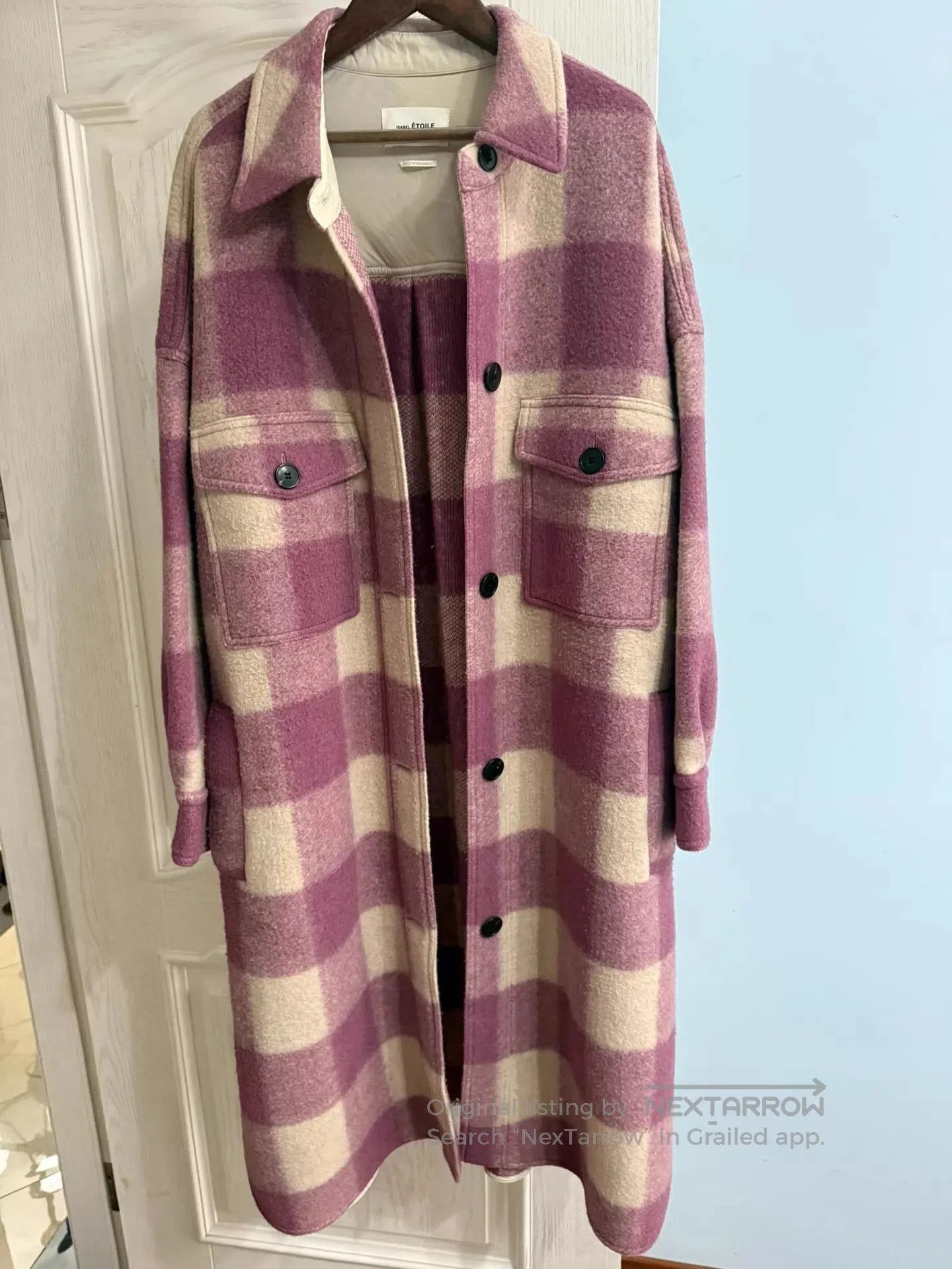 Isabel Marant Etoile Pink Checkered Long Coat Size XS. Size US XS / EU 42 / 0 - 1 Thumbnail