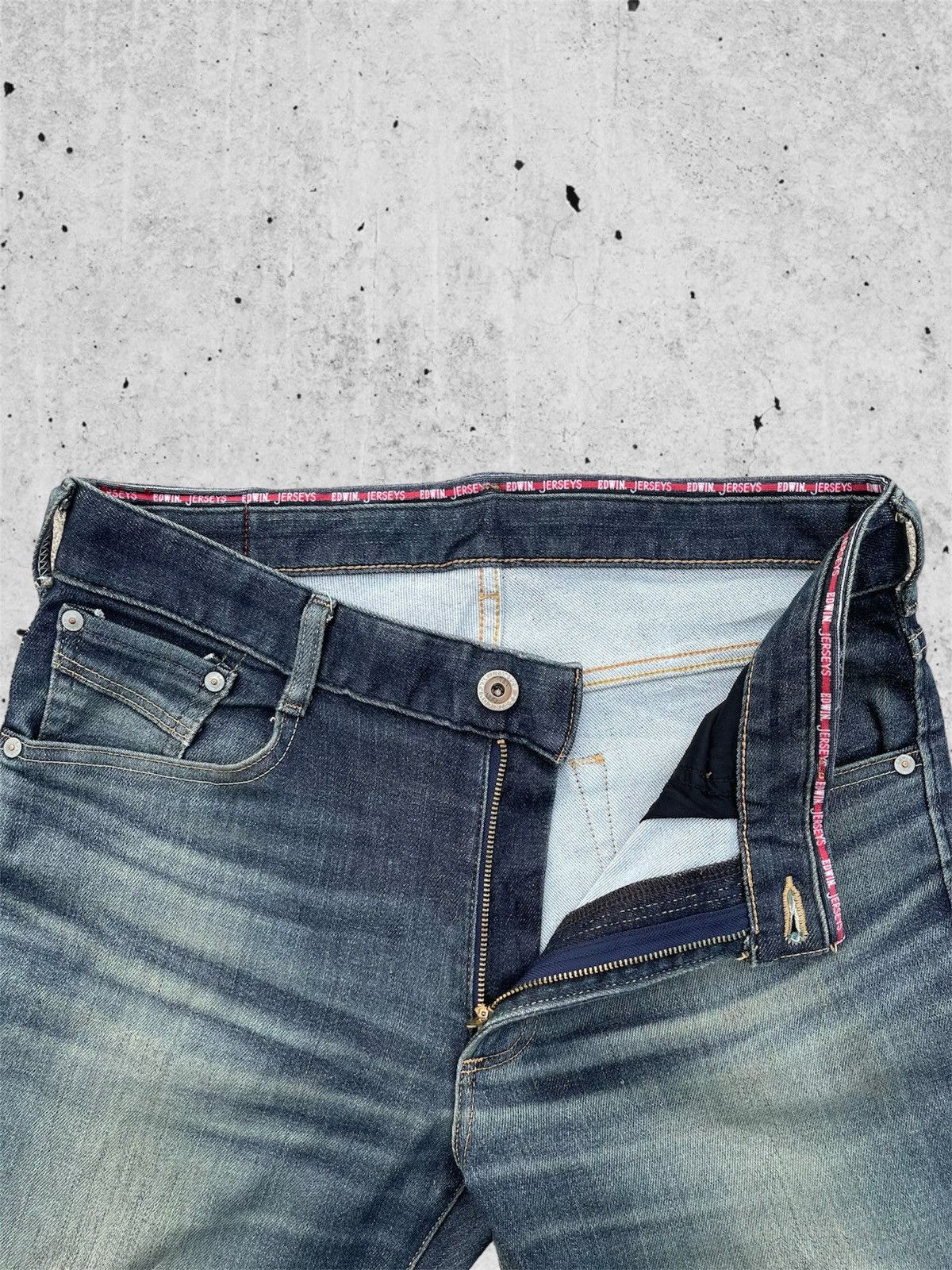 Edwin 🔥 Edwin Jersey Distressed Denim Streetwear W34🔥 Size US 34 / EU 50 - 6 Thumbnail