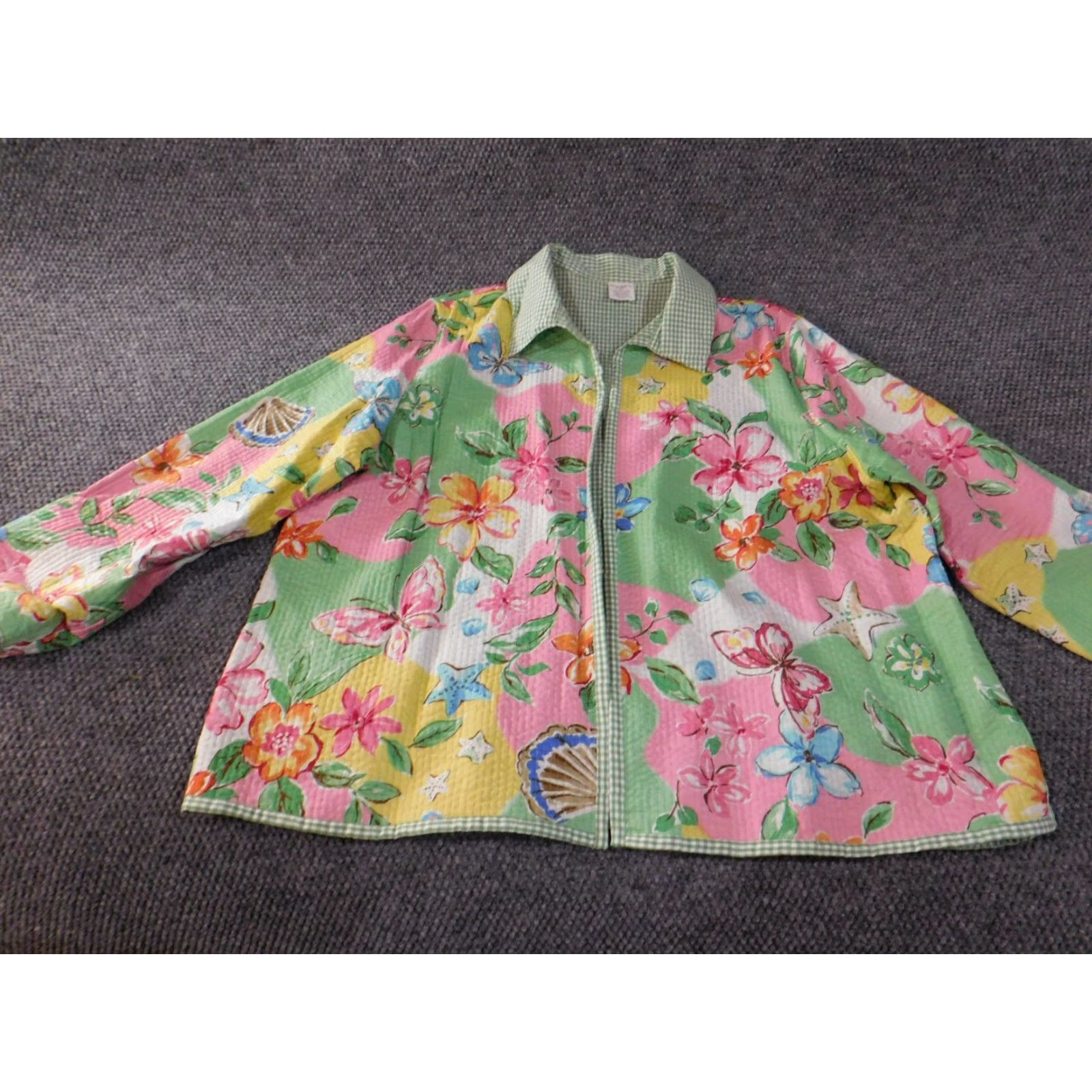 Vintage **Alfred Dunner Green Floral Women's Plus Size Casual Jacket** User: Alfred Dunner Green Floral Women's Plus Size Casual Jacket Size 3XL / US 20-22 - 2 Thumbnail