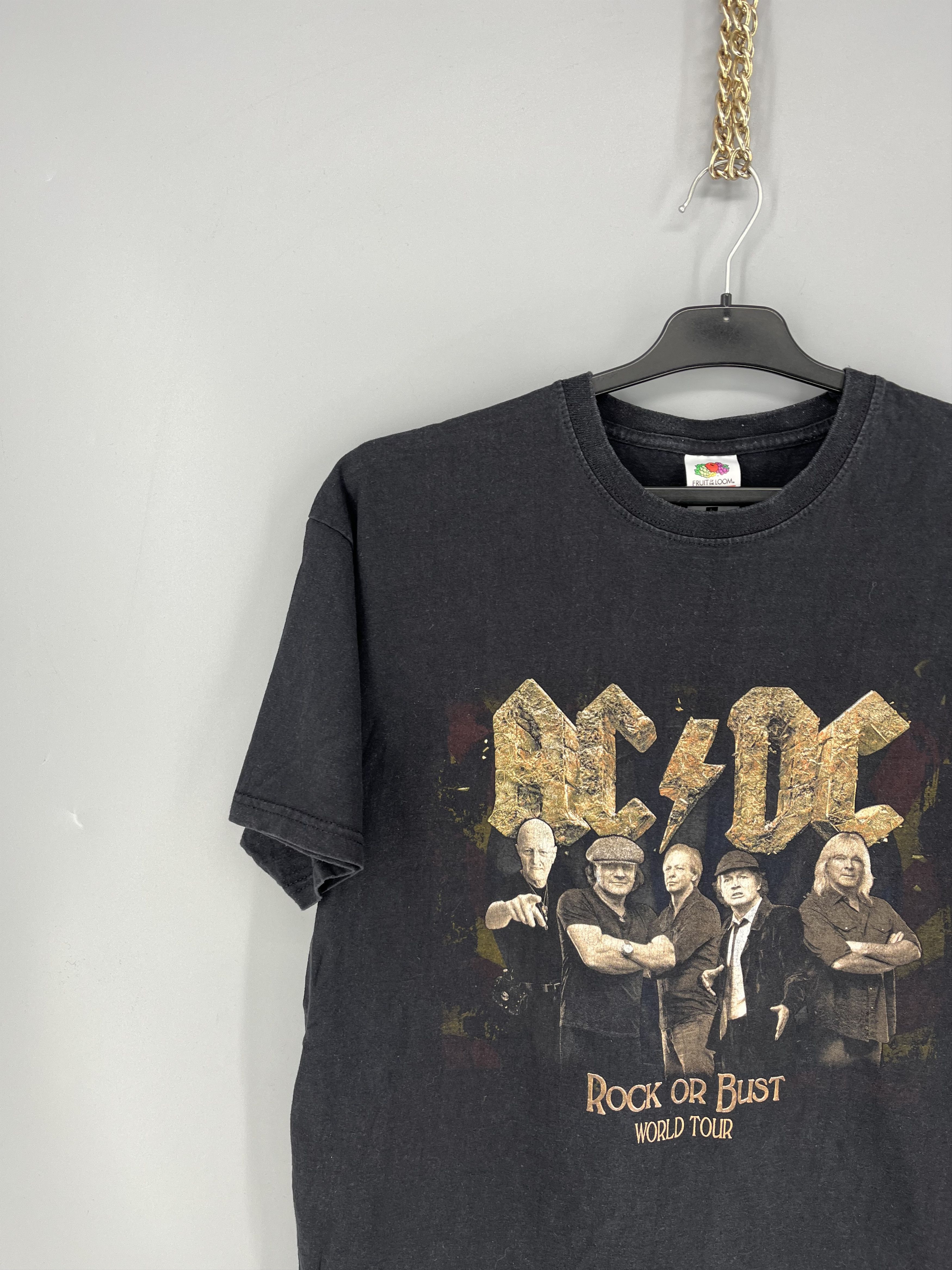Vintage AC/DC Rock Or Bust World Tour Black Music Band T Shirt Size US L / EU 52-54 / 3 - 4 Thumbnail