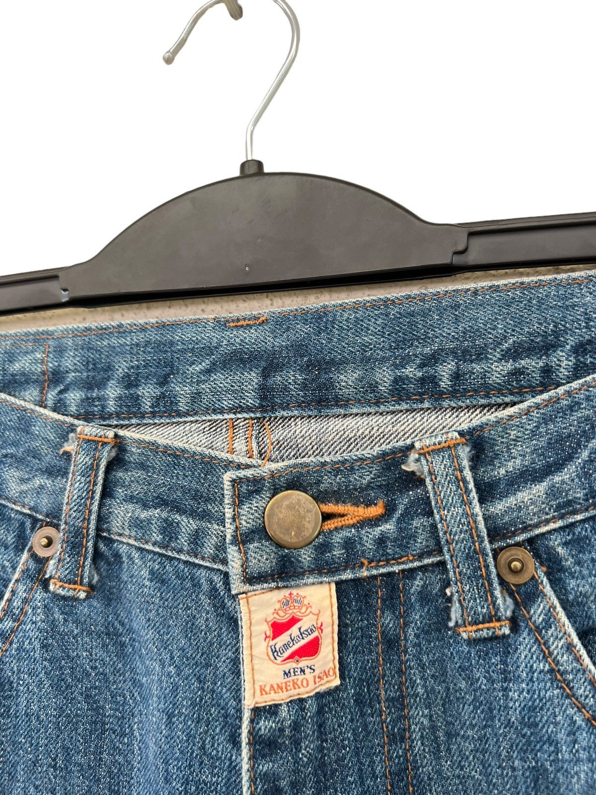 Vintage Kaneko Isao Japan USA Flag Patches Denim Jeans
