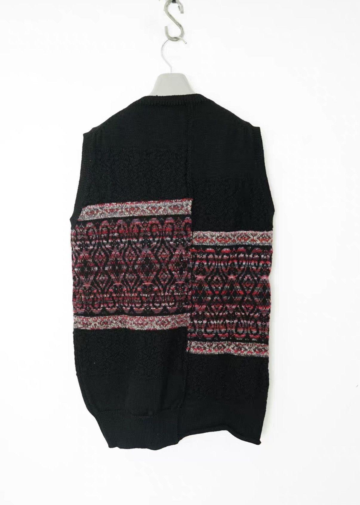 Yohji Yamamoto Yohji Yamamoto Vintage Knit Mismatched Panel Vest Size US L / EU 52-54 / 3 - 6 Thumbnail