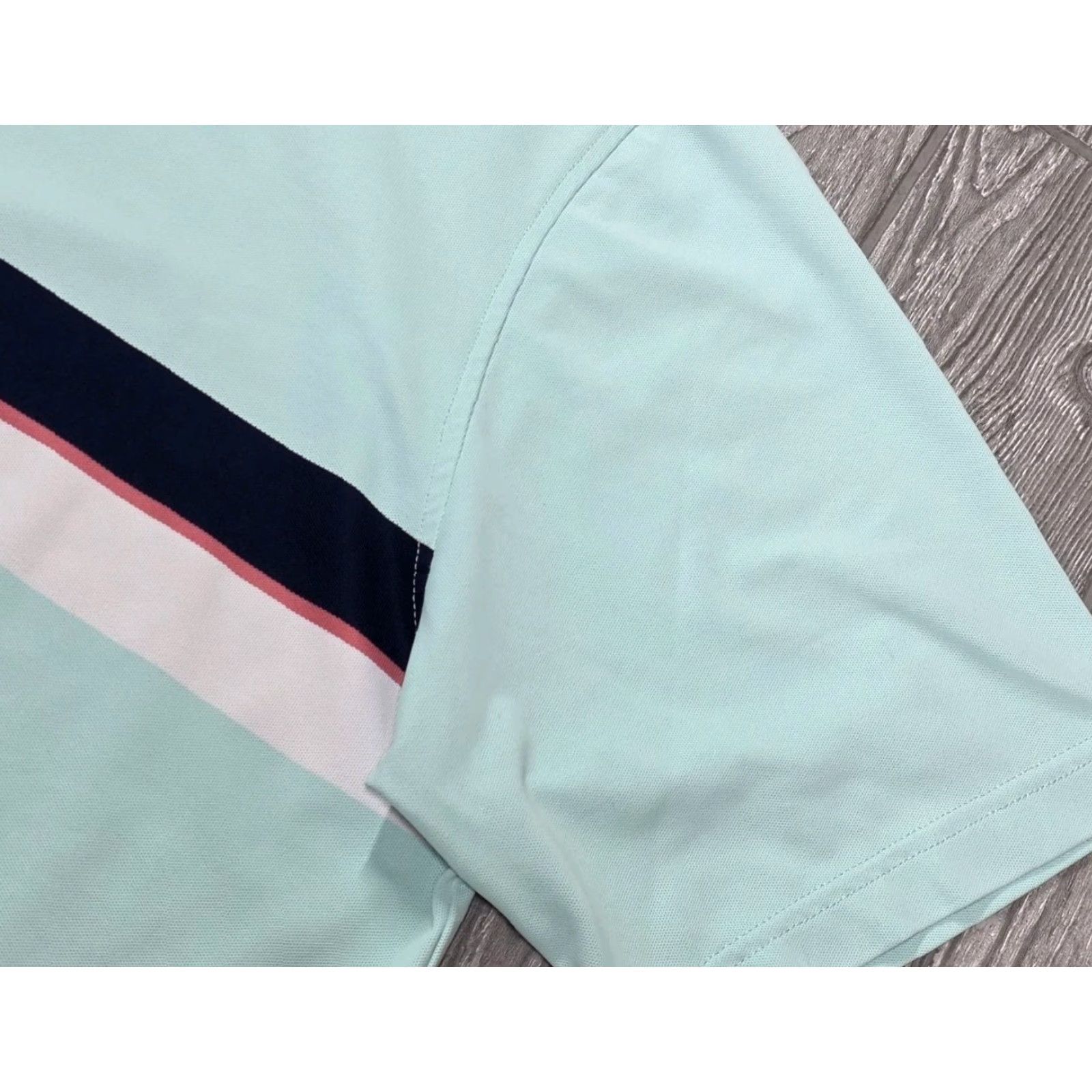 Footjoy FootJoy FJ Mens L Short Sleeve Mint Green Pink Performance Golf Polo Shirt Shirt Mens L Green Pink Colorblock 90s? Size US L / EU 52-54 / 3 - 4 Thumbnail
