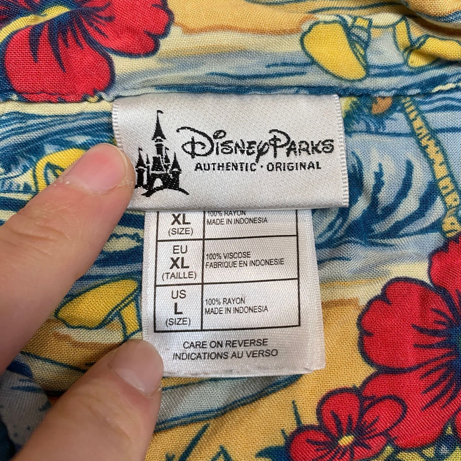 Disney × Vintage VTG Disney Parks Mickey Mouse Hawaiian Pocket Shirt Large Size US L / EU 52-54 / 3 - 4 Thumbnail