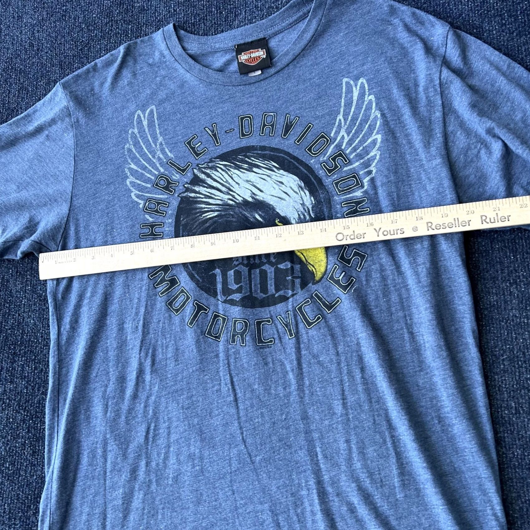 Harley Davidson Harley-Davidson Shirt Mens Large Blue Eagle Graphic Fort Myers Florida 1903 Size US L / EU 52-54 / 3 - 7 Thumbnail