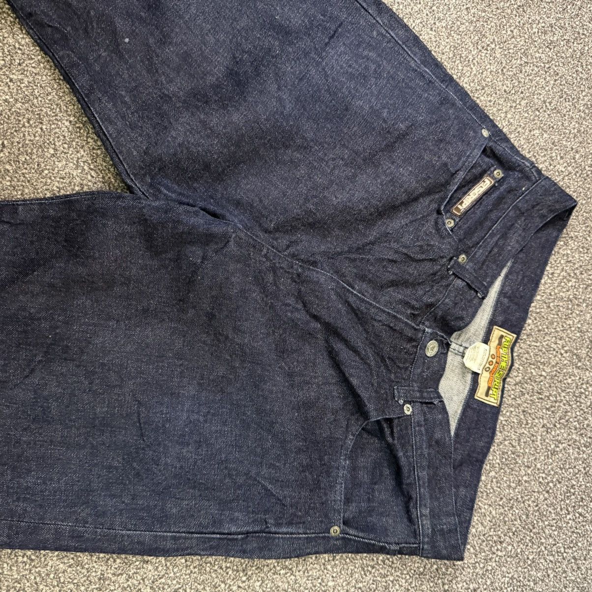 Indigo 🔥🇯🇵 Vintage 80s Japanese Selvedge Ft. Script Denim Rare Size US 34 / EU 50 - 3 Thumbnail