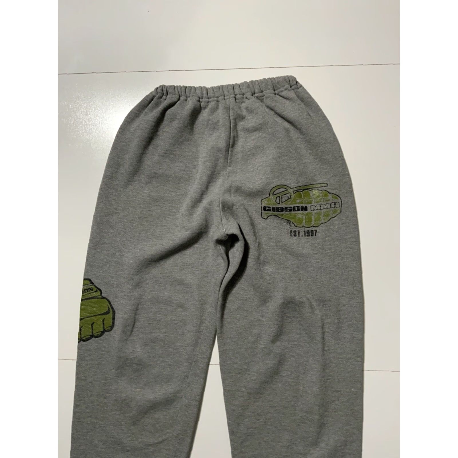 Russell Athletic VINTAGE Russell Athletic Lance Gibson MMA Grenade Tank Kickboxing Jogger Sweatpants Sz.L Gray Mens Sweatpants Size US 33 - 4 Thumbnail