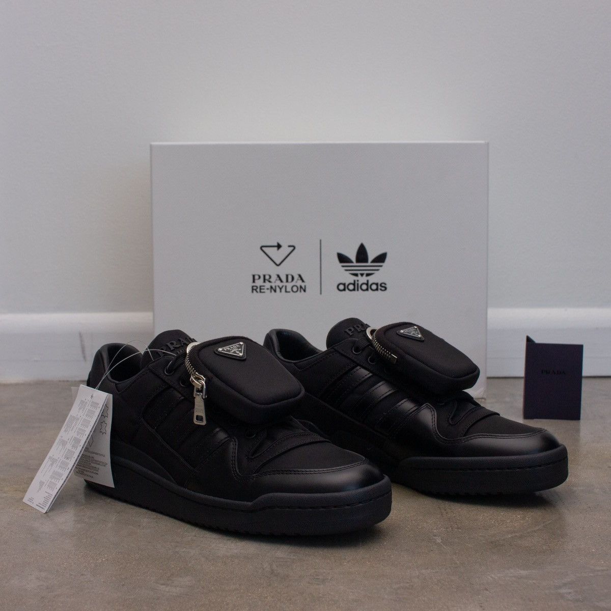Adidas × Prada ADIDAS X PRADA RE-Nylon Forum Low Black Sneakers GY7043 Size US 7 / IT 37 - 8 Thumbnail