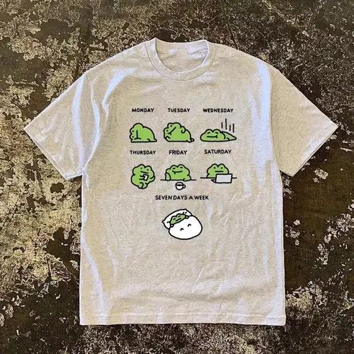 VIBE Gray casual retro fun frog print t-shirt Size US M / EU 48-50 / 2 - 3 Thumbnail