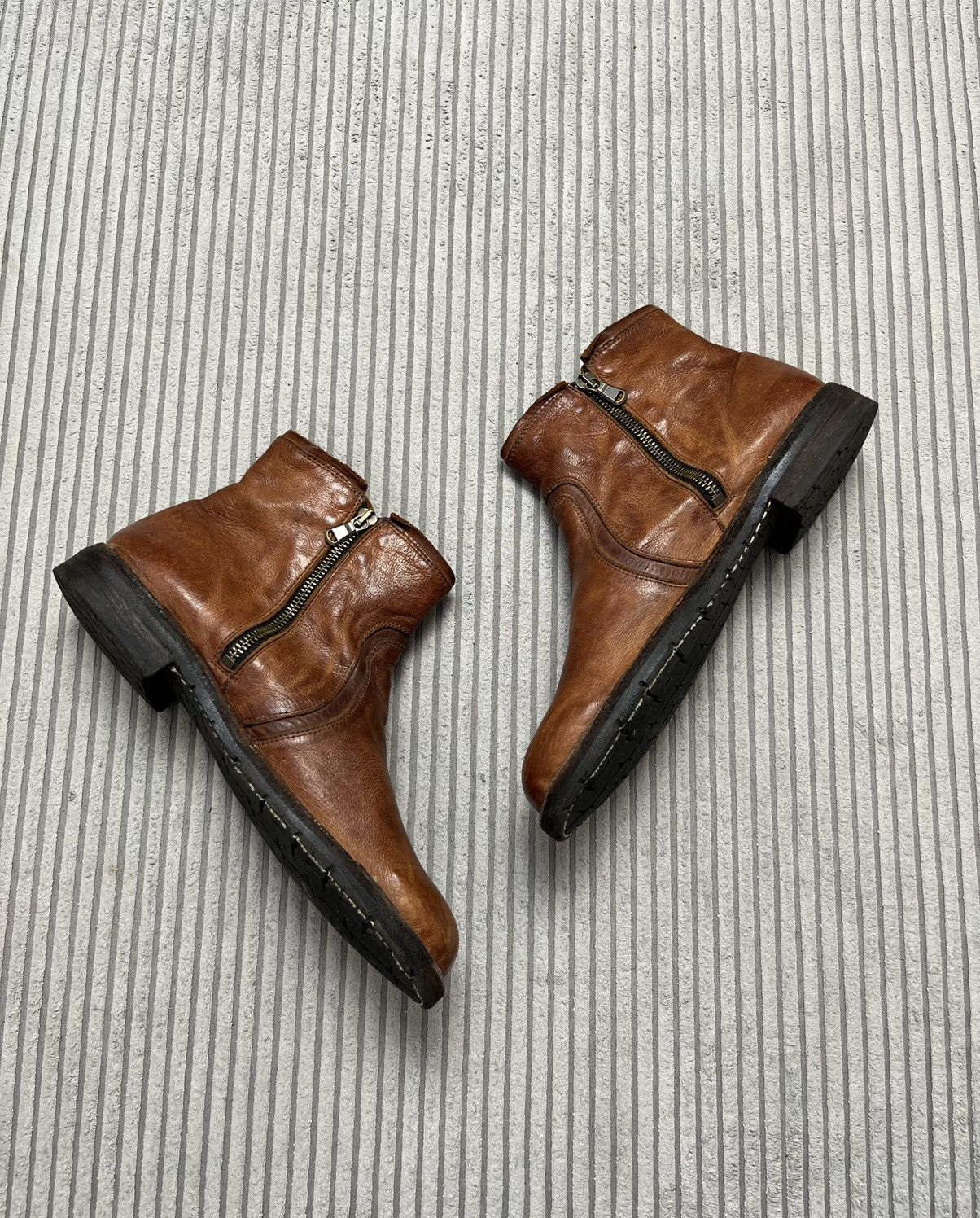 Guidi Leather Ankle Zip Guidi Style Biker Brown Boots 90s Size US 7.5 / EU 40-41 - 5 Thumbnail