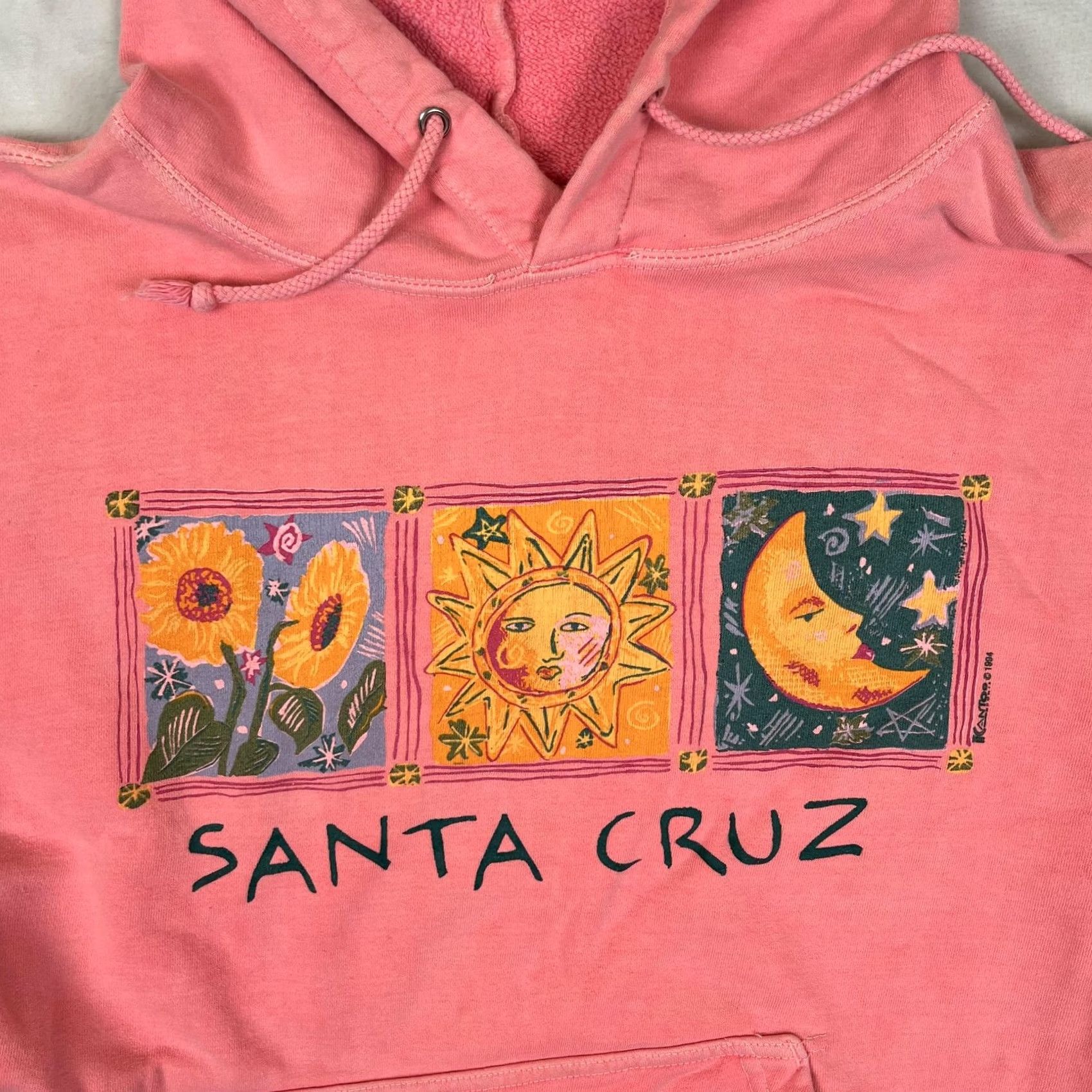 Pinko VINTAGE ICanToo Hoodie Sweatshirt Womens Small Pink Santa Cruz Sun Moon 90s Size S / US 4 / IT 40 - 2 Thumbnail