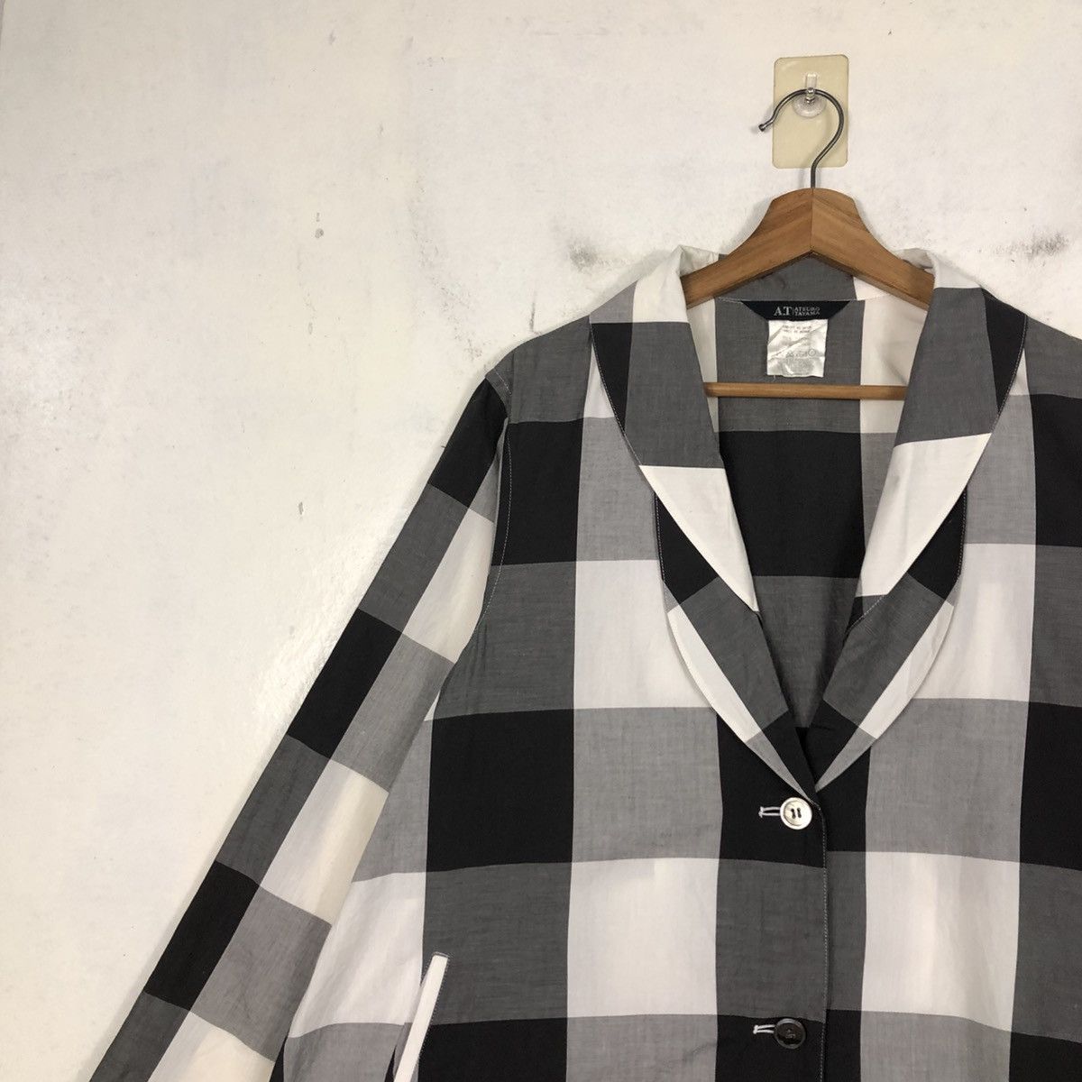 Yohji Yamamoto 📌Oversized Jacket Button Atsuro Tayama Tartan Design Size US M / EU 48-50 / 2 - 9 Thumbnail