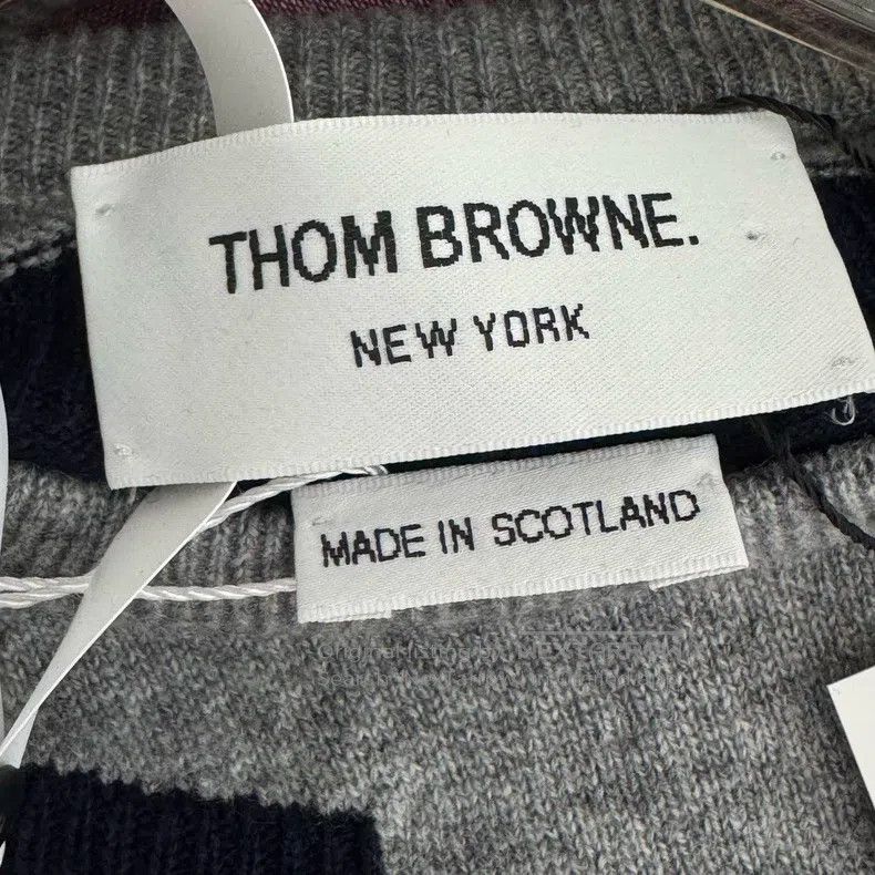 Thom Browne Thom Browne Mock Cardigan Four Striped Cashmere Sweater Size US XXS / EU 40 - 2 Thumbnail