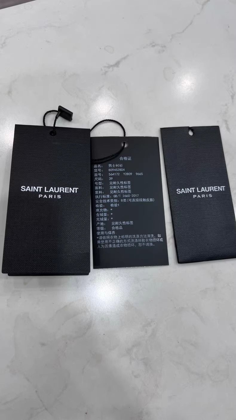 Saint Laurent Paris SLP-print shirt made of mulberry silk satin Size US M / EU 48-50 / 2 - 4 Thumbnail