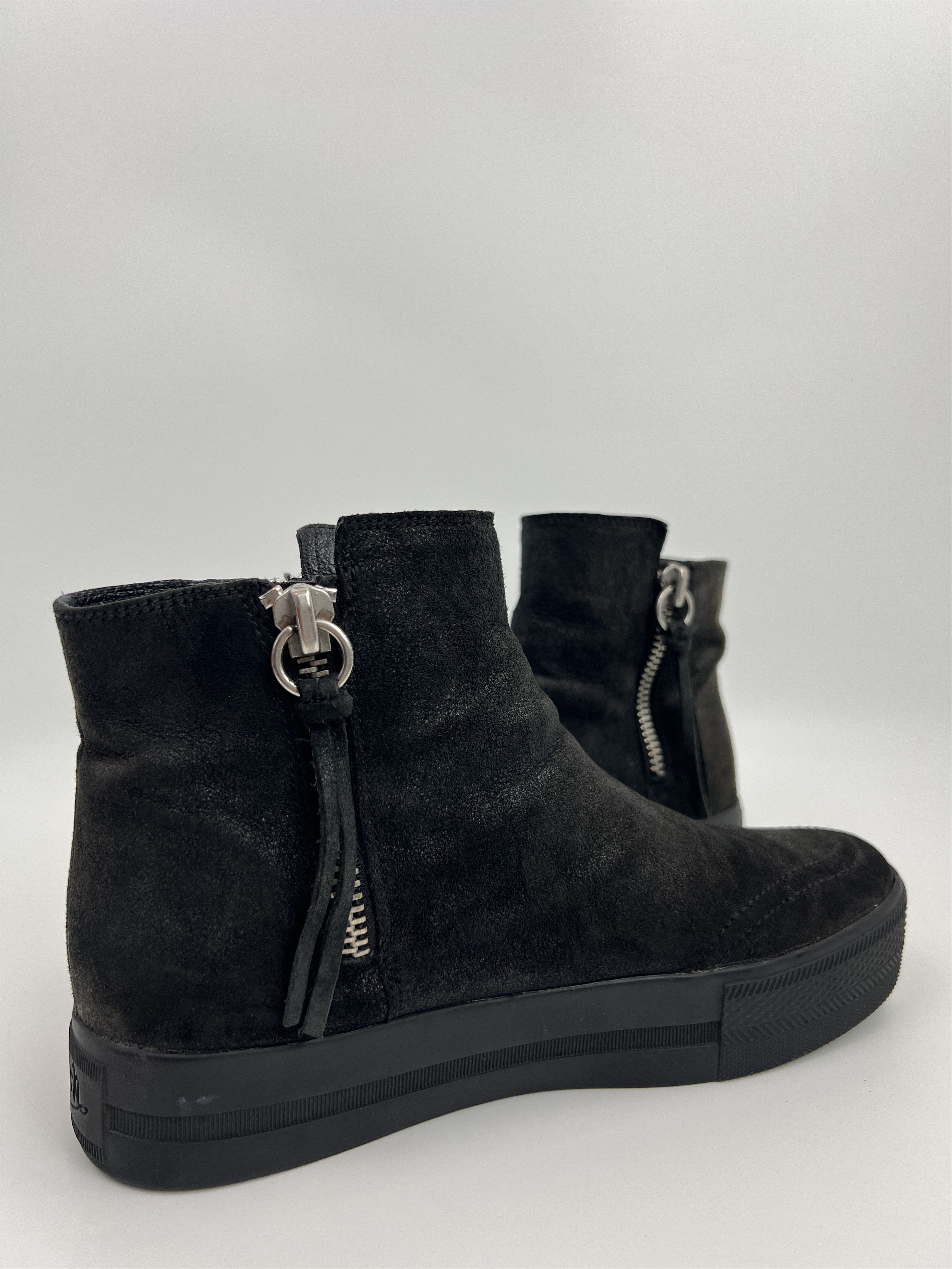 ASH Y2K ASH Black Leather Ankle Boots Zippers Avant Garde Style Size US 9 / IT 39 - 6 Thumbnail
