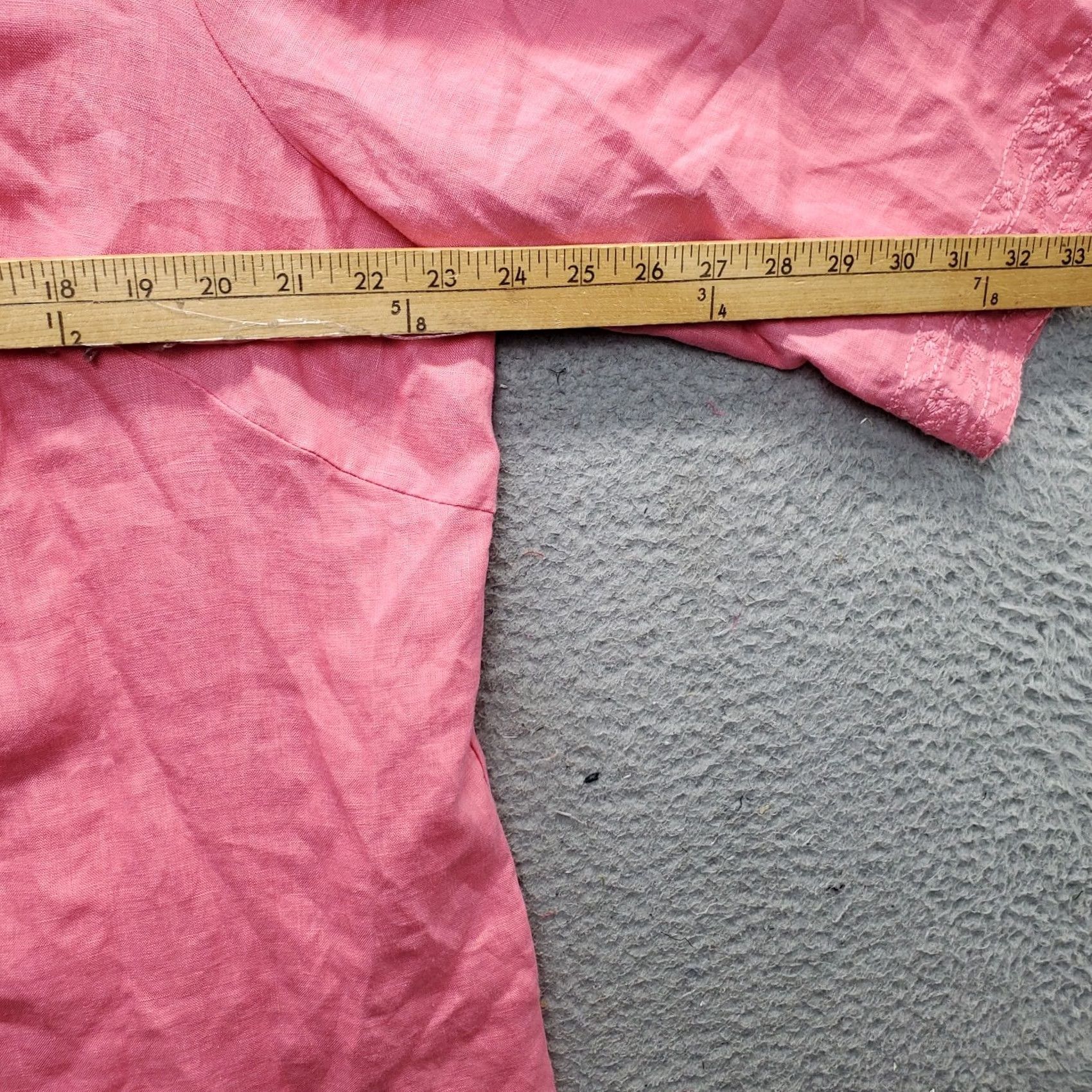 Vintage Marisa Christina Blouse Top Womens 2X Pink Linen Embroidered Boho 3/4 Sleeve Size XXL / US 16-18 / IT 52-54 - 4 Thumbnail
