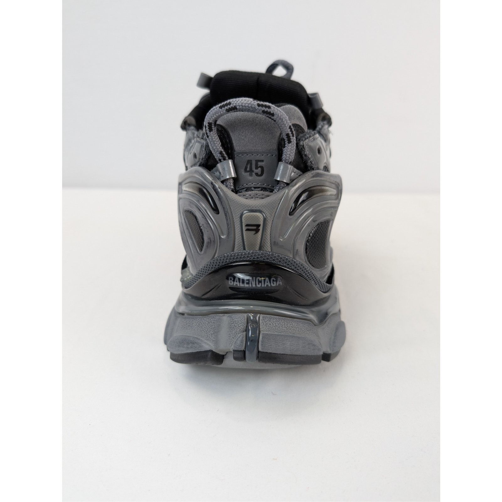 Balenciaga o1rshd1 Mesh and Rubber Runner Sneaker in Dark Grey / Black Size US 12 / EU 45 - 17 Thumbnail