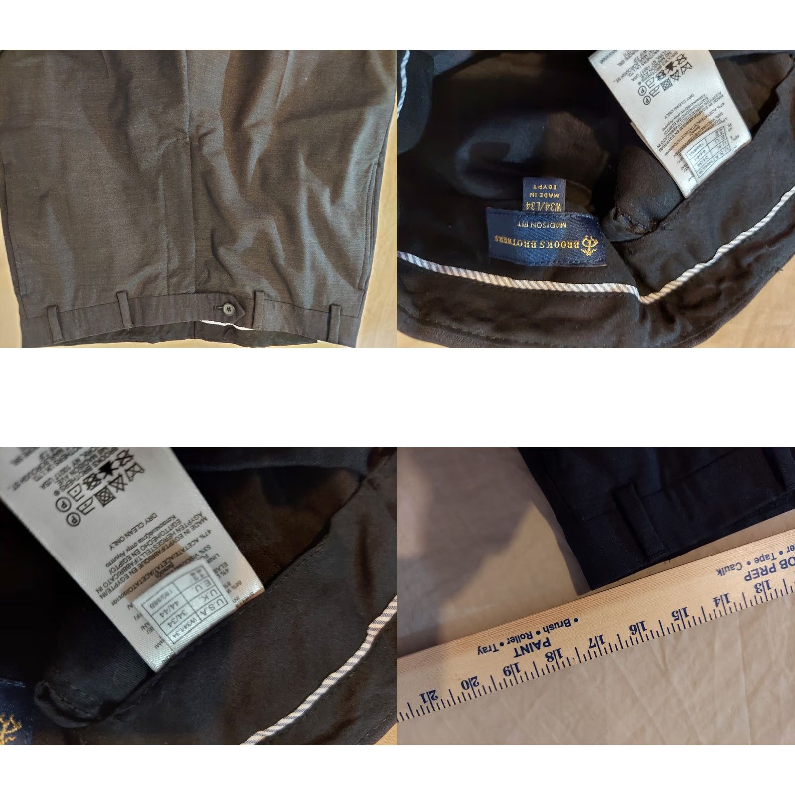 Brooks Brothers Mens Brooks Brothers Wool Suit 2 Piece 42R Gray Jacket Blazer Pants Men Regular Wool Gris Size 42R - 10 Thumbnail