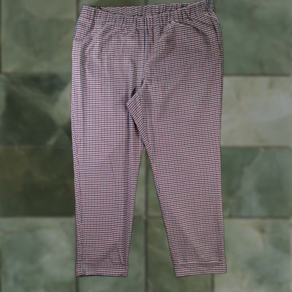 J. Jill J Jill Pants Womens 20 Plus Ankle Pull On Tapered Houndstooth Stretch Multi Color Size 42" / US 20 - 1 Thumbnail