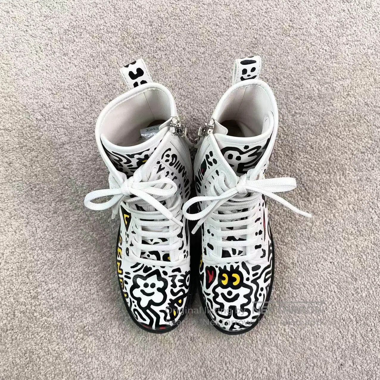 Fendi Fendi White graffiti Martin boots| Size US 5.5 / IT 35.5 - 3 Thumbnail