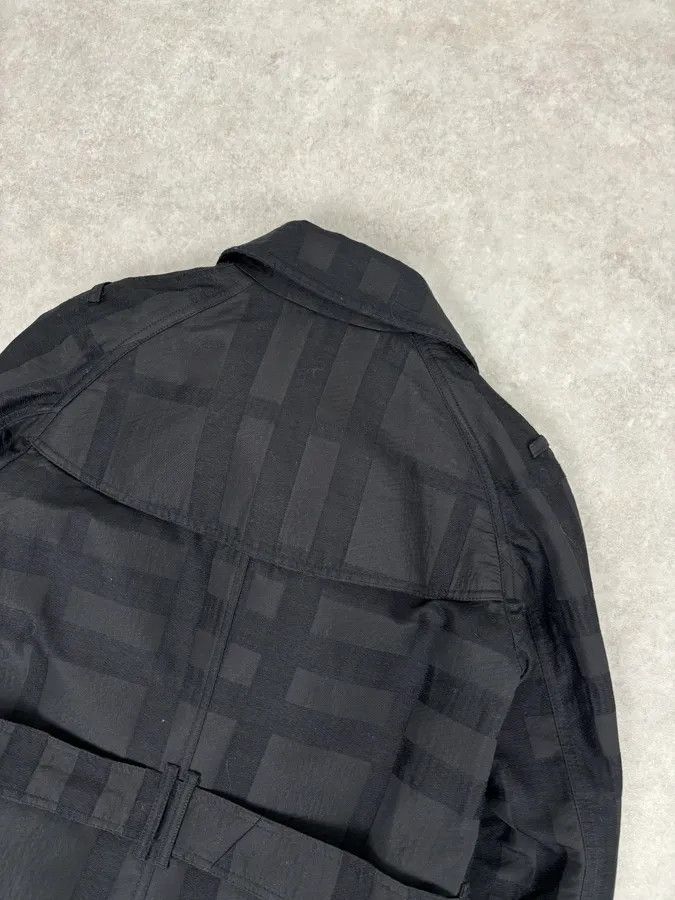 Burberry FW2009 Burberry Prorsum Black Wool Tonal Check Trench Coat Size S / US 4 / IT 40 - 7 Thumbnail