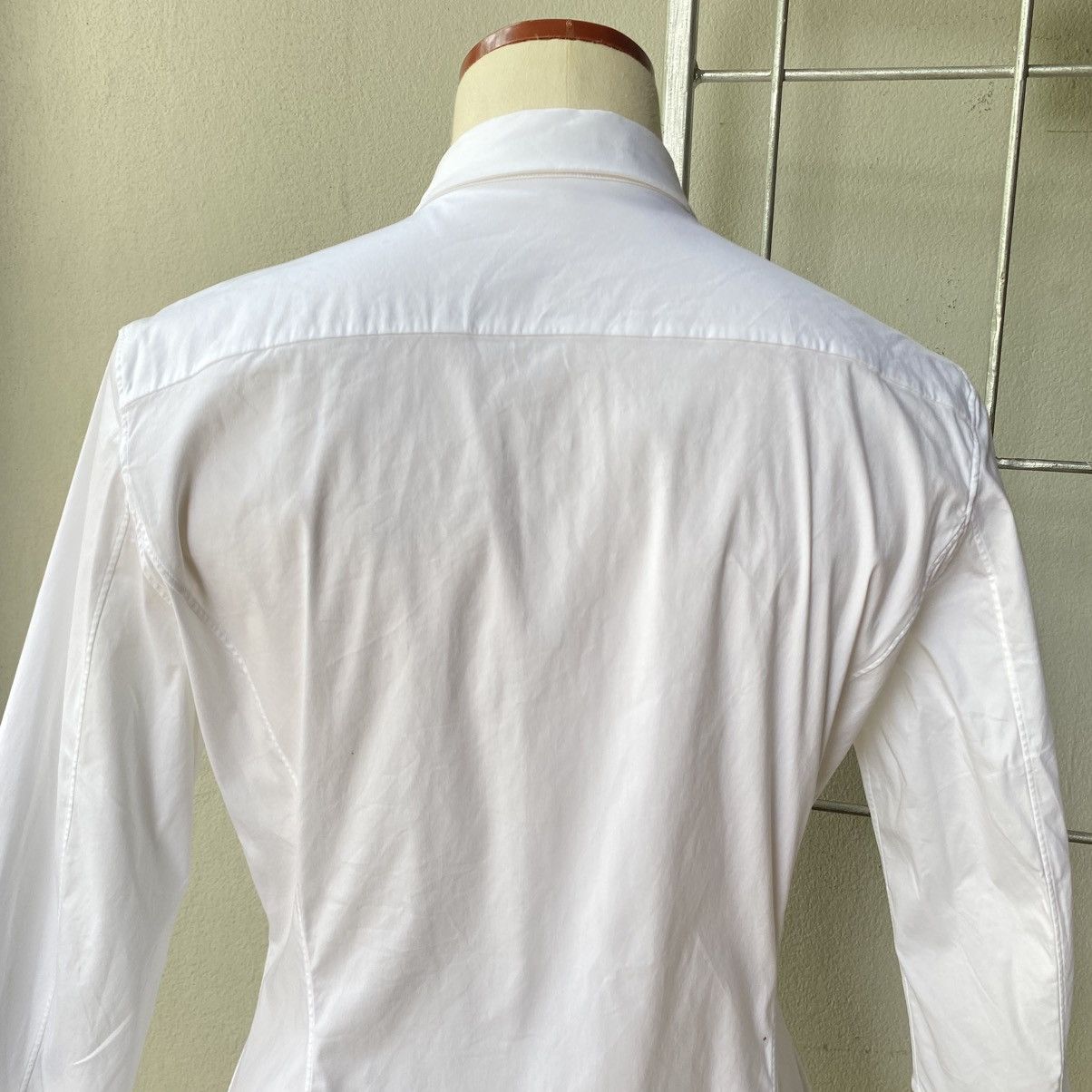 Jil Sander JIL SANDER White Collared Button-Down Blouse Size XXS / US 00 / IT 34 - 21 Thumbnail