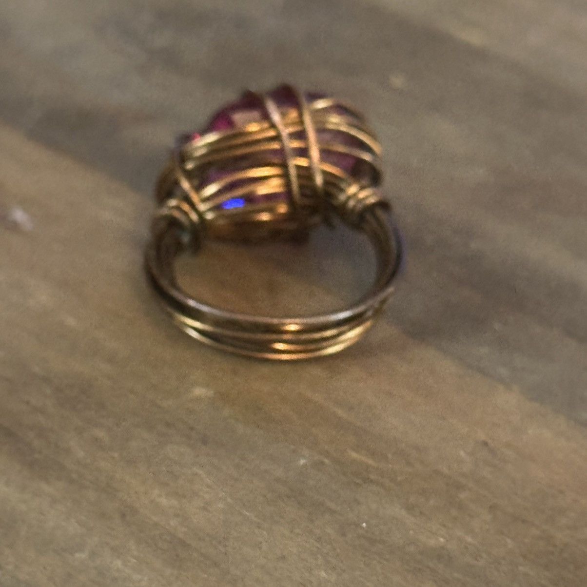 Vintage Vintage hot pink wire wrapped stone ring Size ONE SIZE - 6 Thumbnail
