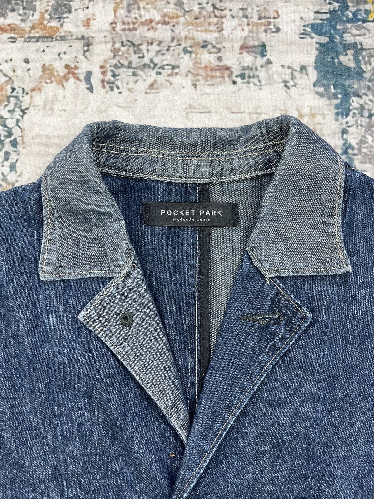 Japanese Brand Patchwork By Pocket Four Denim 2 Tone Osechi Coat Size US M / EU 48-50 / 2 - 9 Thumbnail