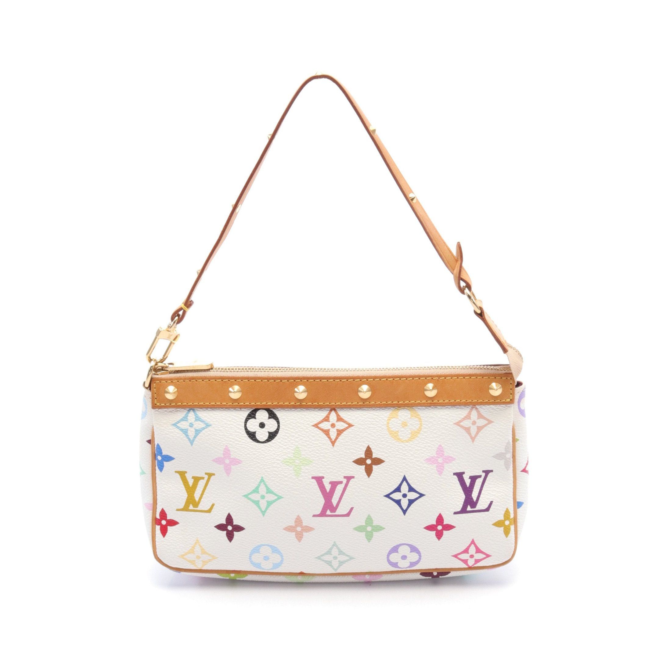 Louis Vuitton Louis Vuitton Pochette Accessoires Monogram Multicolor Bron Handbag Leather White Size ONE SIZE - 1 Thumbnail