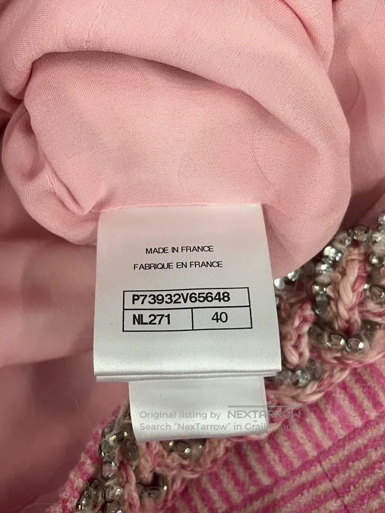 Chanel Chanel 23C pink rhinestone tweed two-piece tweed dress Size S / US 4 / IT 40 - 5 Thumbnail