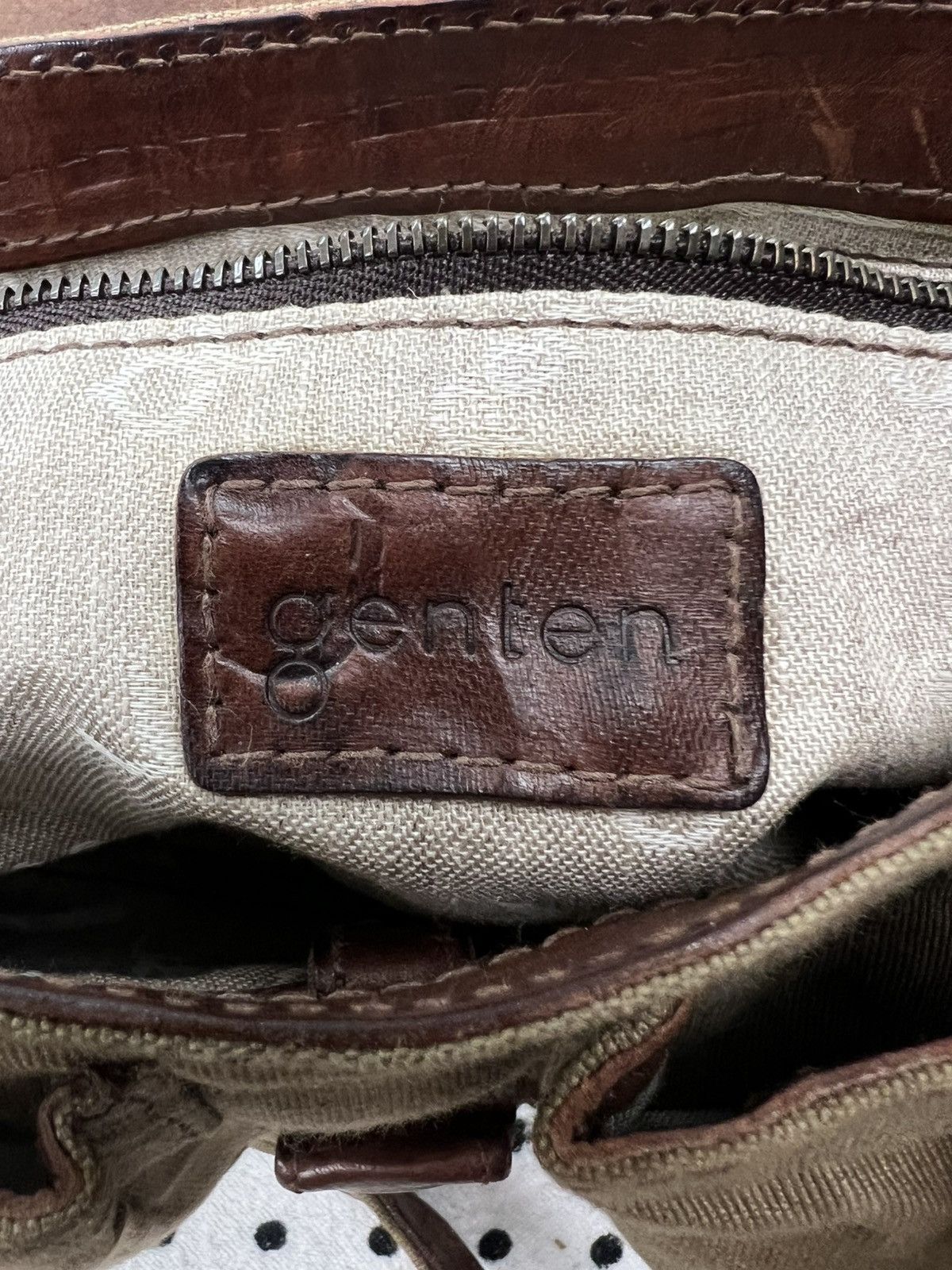 Japanese Brand Genten Canvas/Leather Crossbody Bag Size ONE SIZE - 14 Thumbnail
